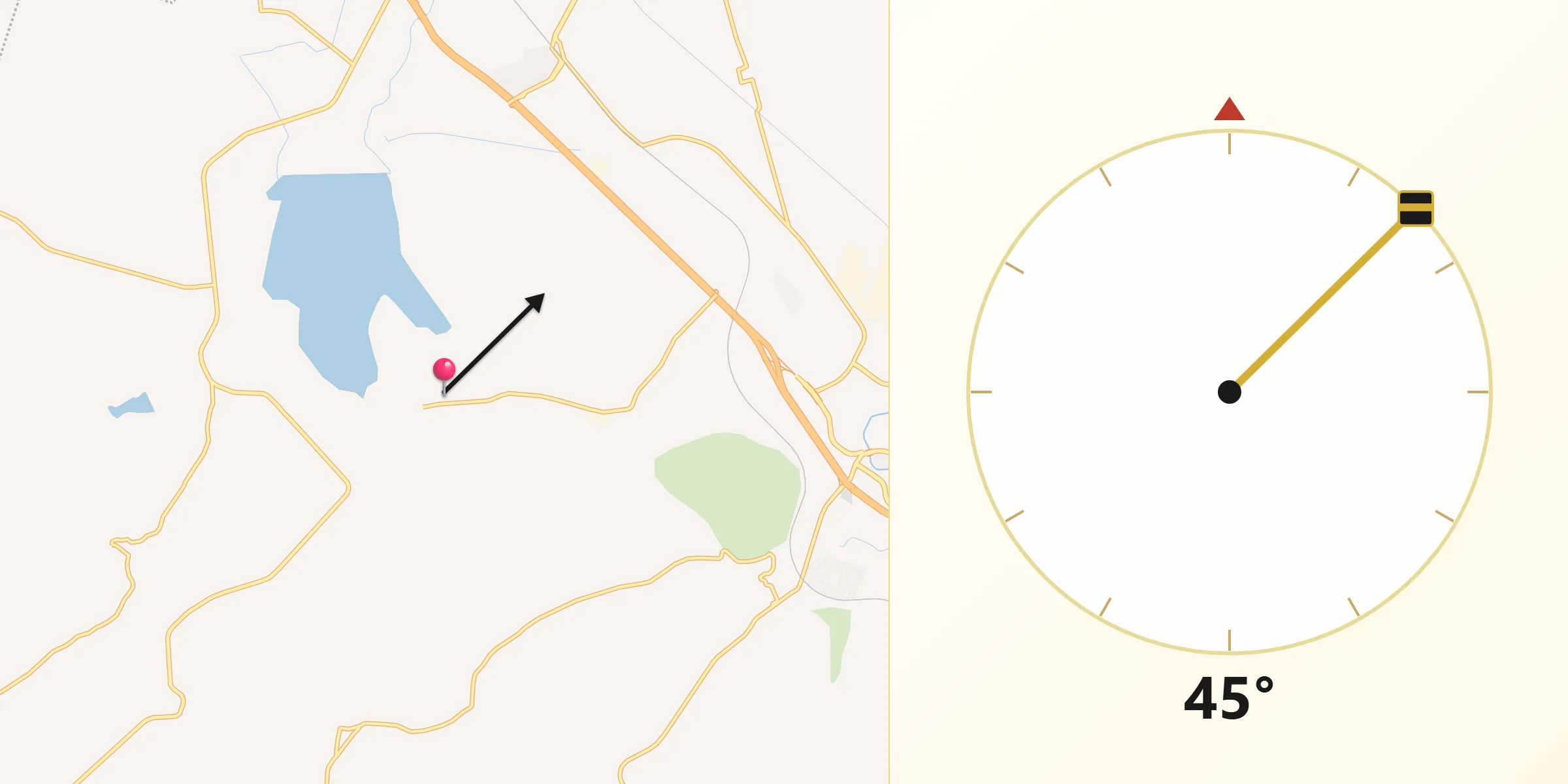 Dirección de la Qibla desde El Rosario