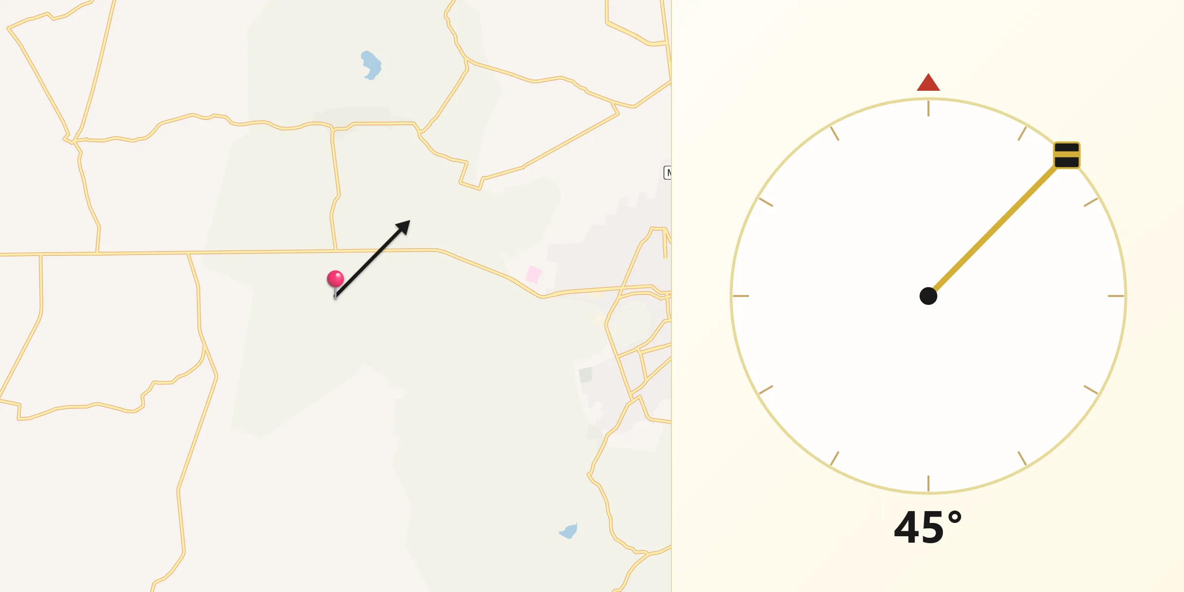 Dirección de la Qibla desde San Nicolás Parangueo