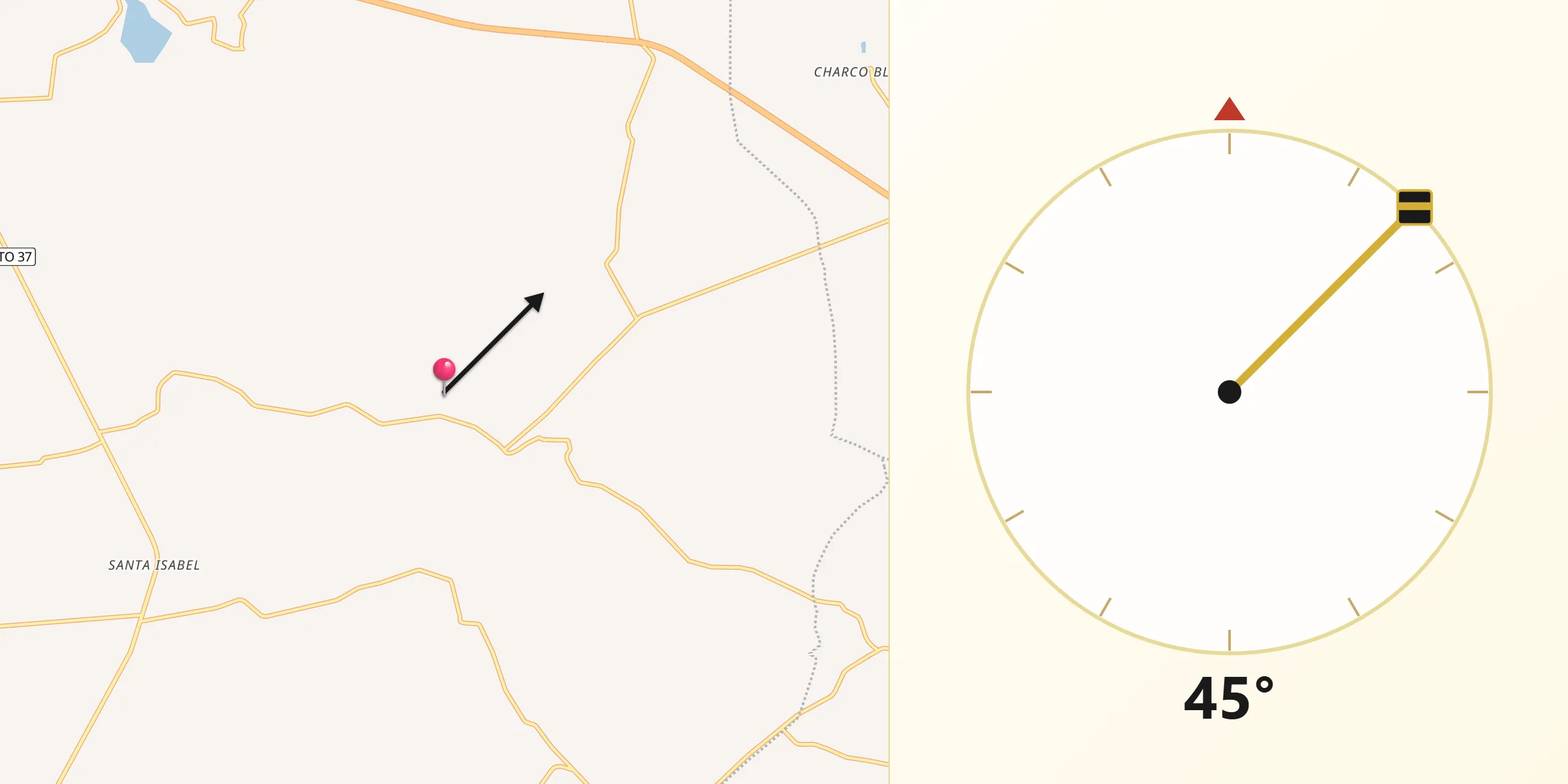 Dirección de la Qibla desde San Isidro de Gamboa