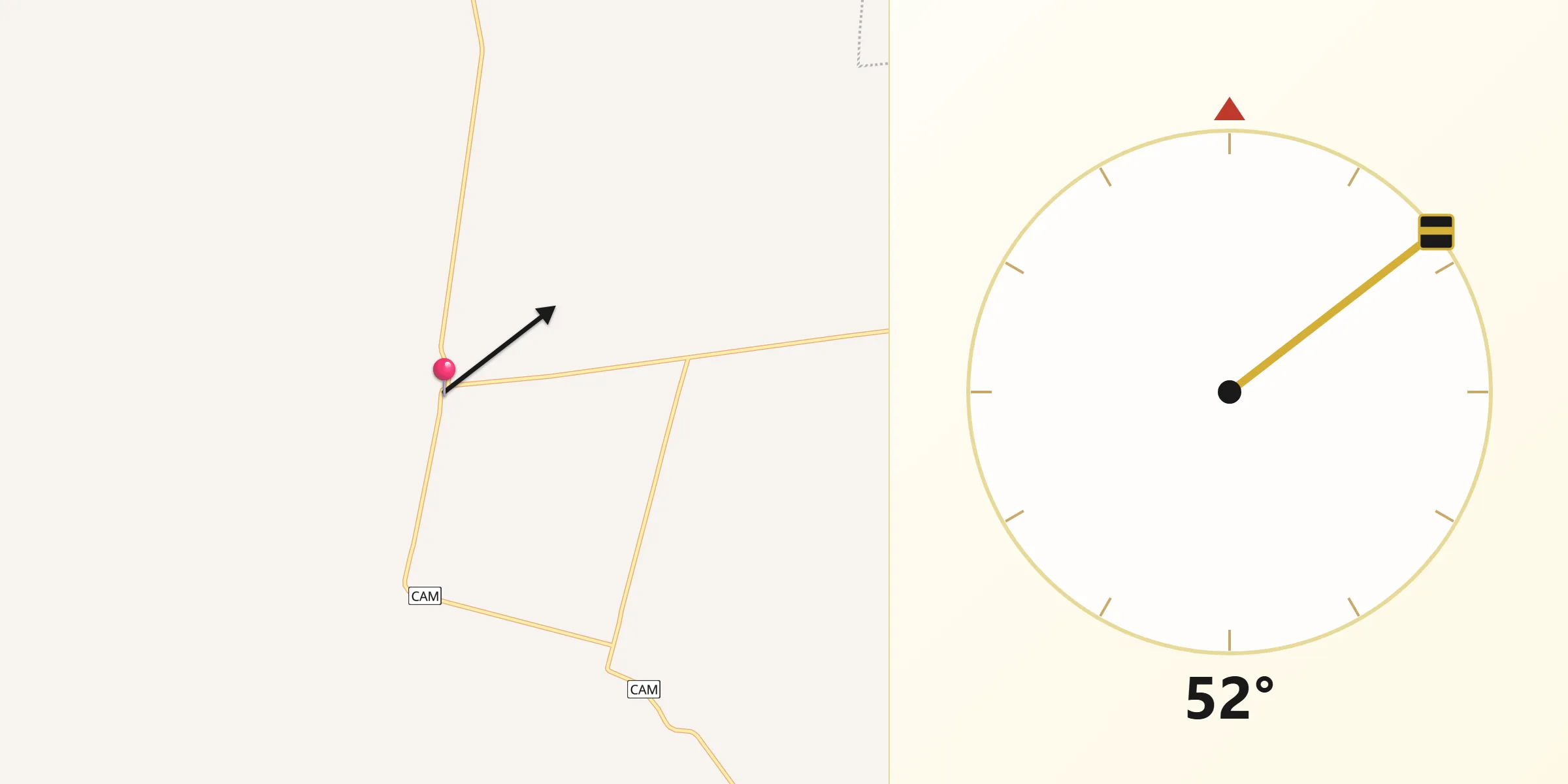 Dirección de la Qibla desde Santa Cruz Ex-Hacienda