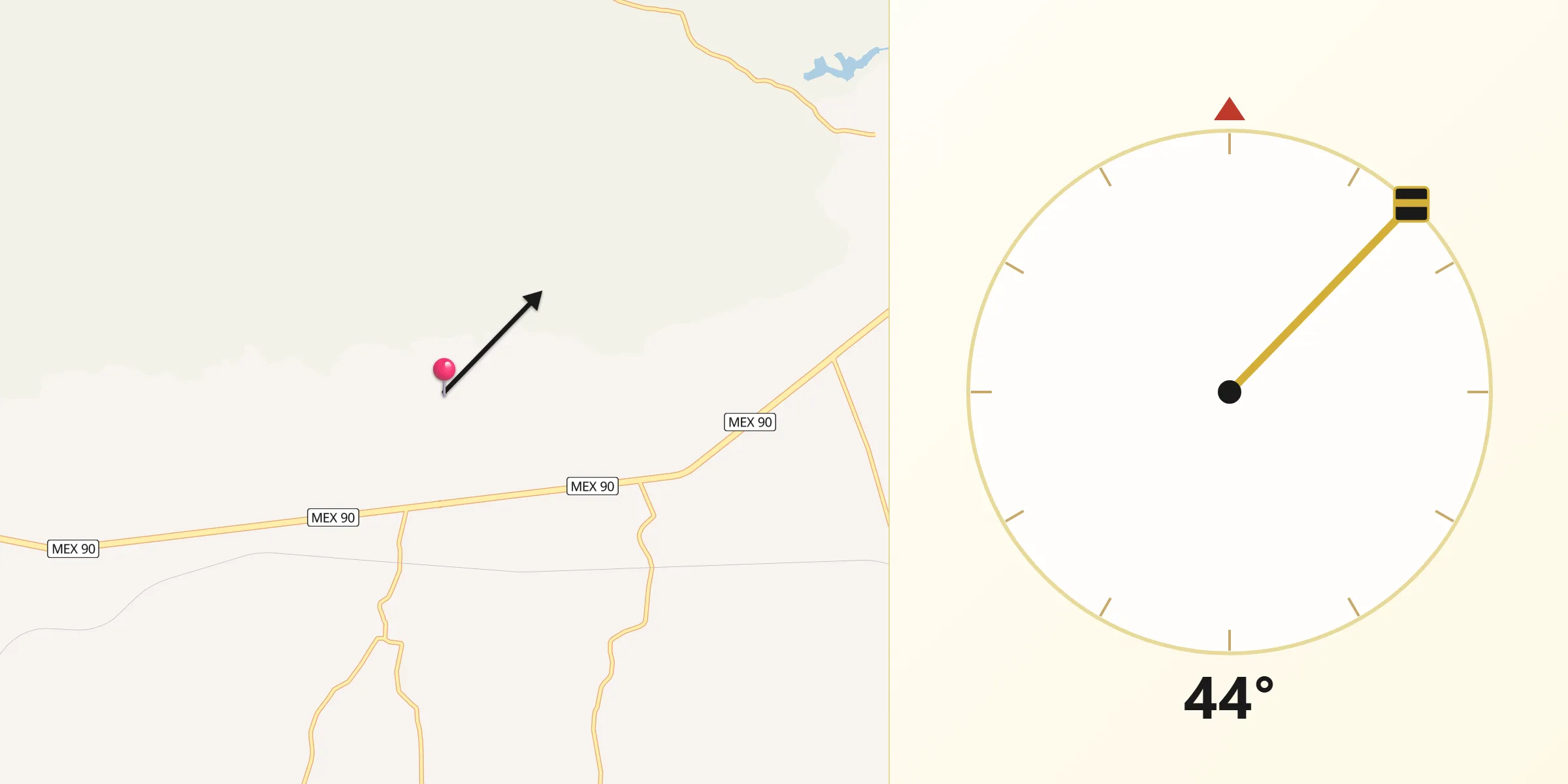 Dirección de la Qibla desde Las Ánimas