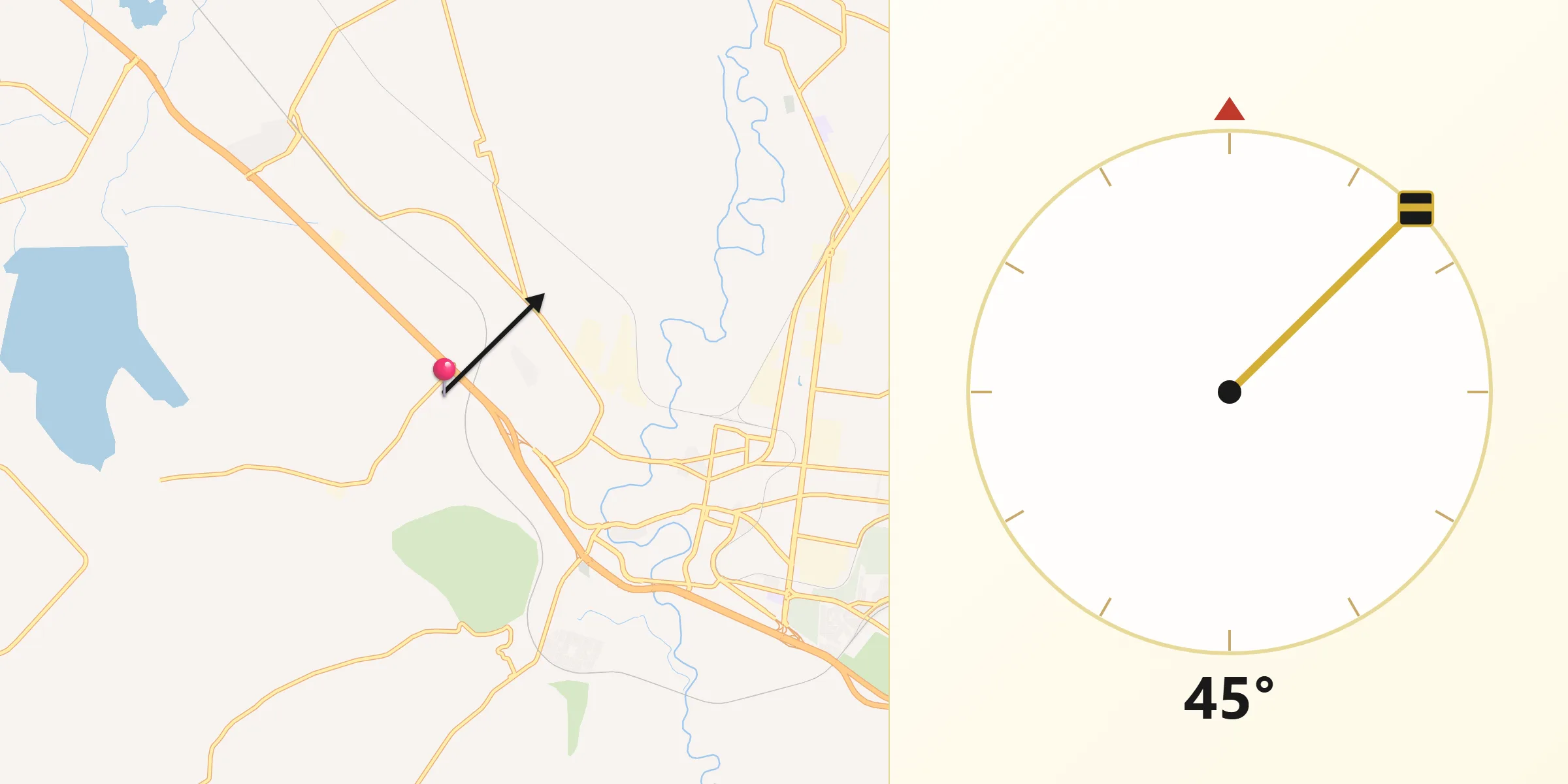 Dirección de la Qibla desde Loma Linda