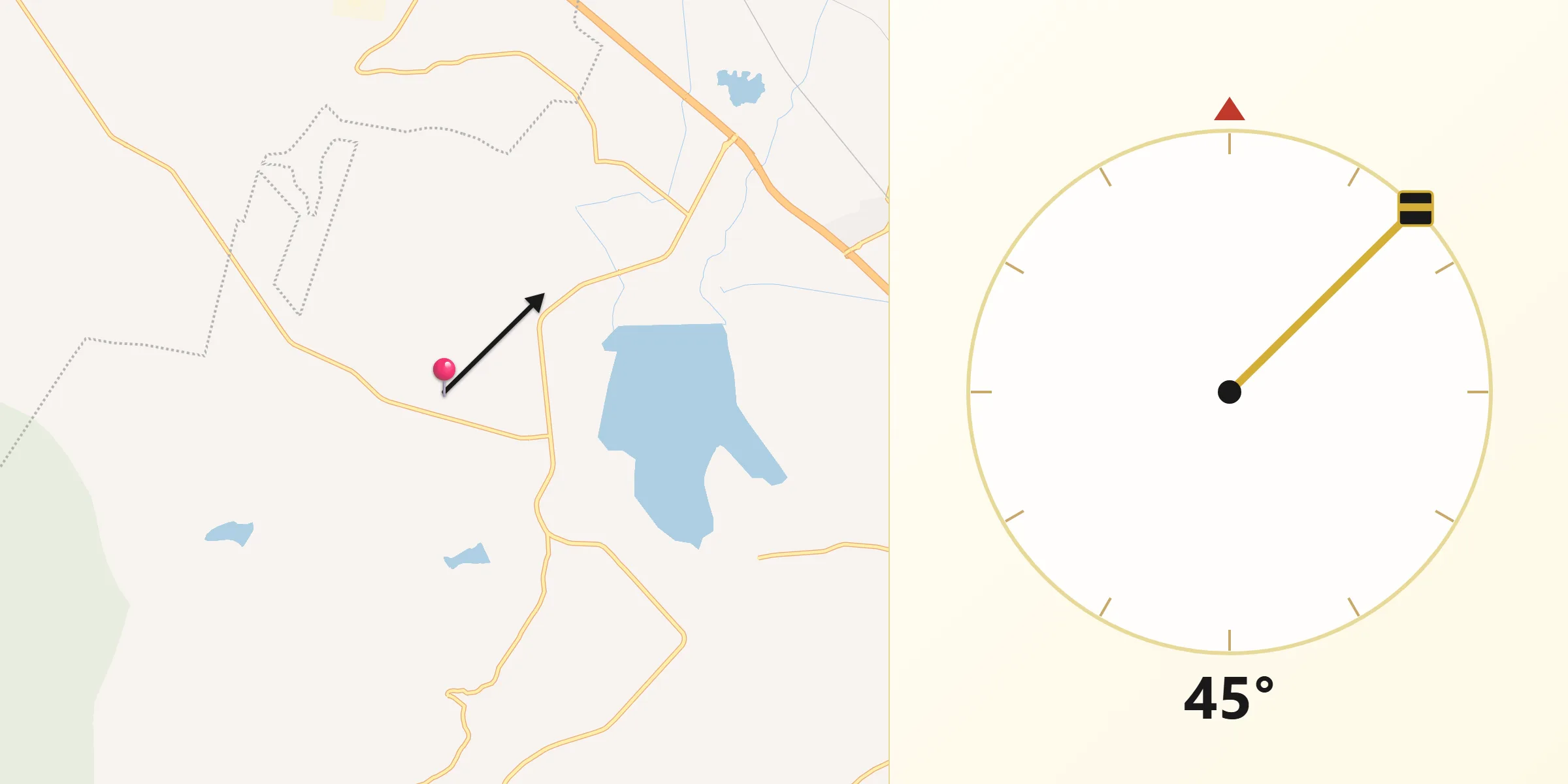 Dirección de la Qibla desde Arcila