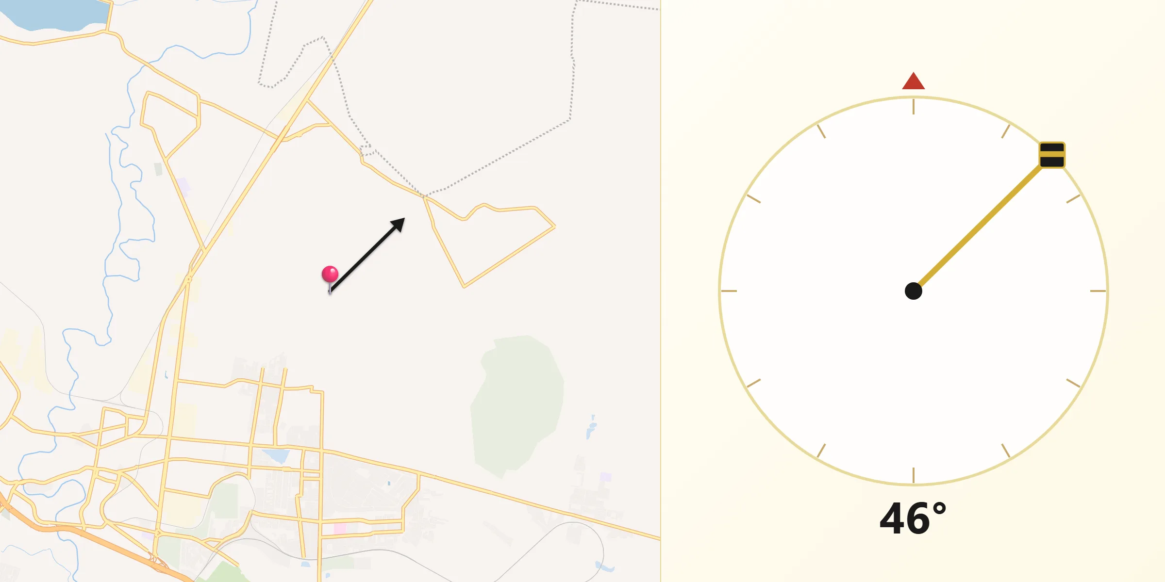 Dirección de la Qibla desde Santa Cruz Escandón