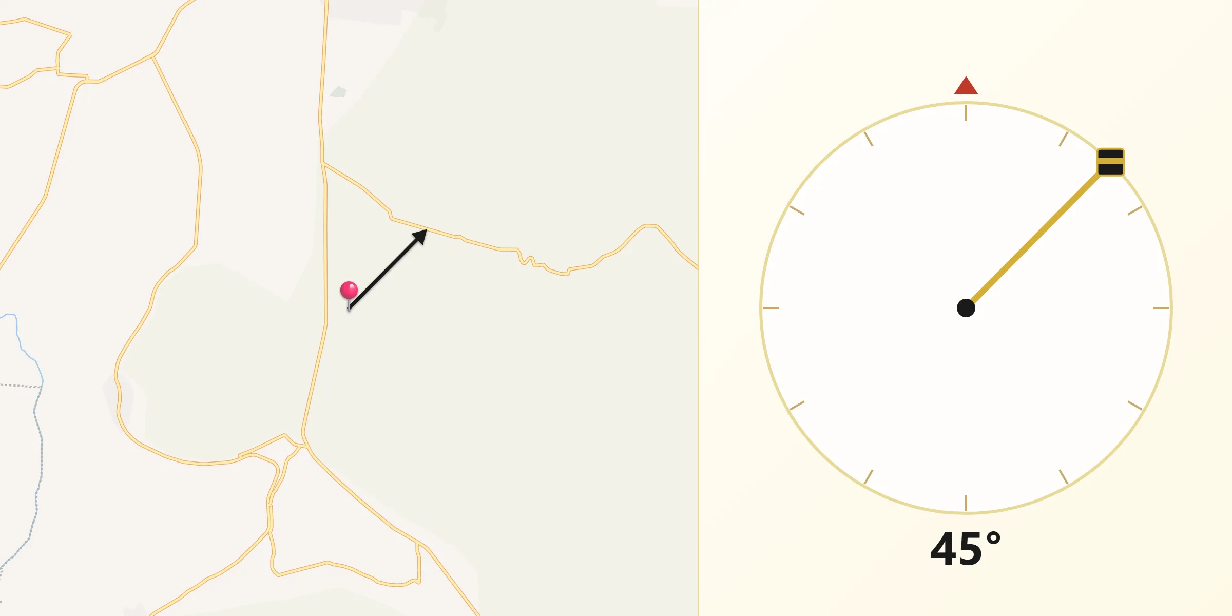 Dirección de la Qibla desde El Huizache
