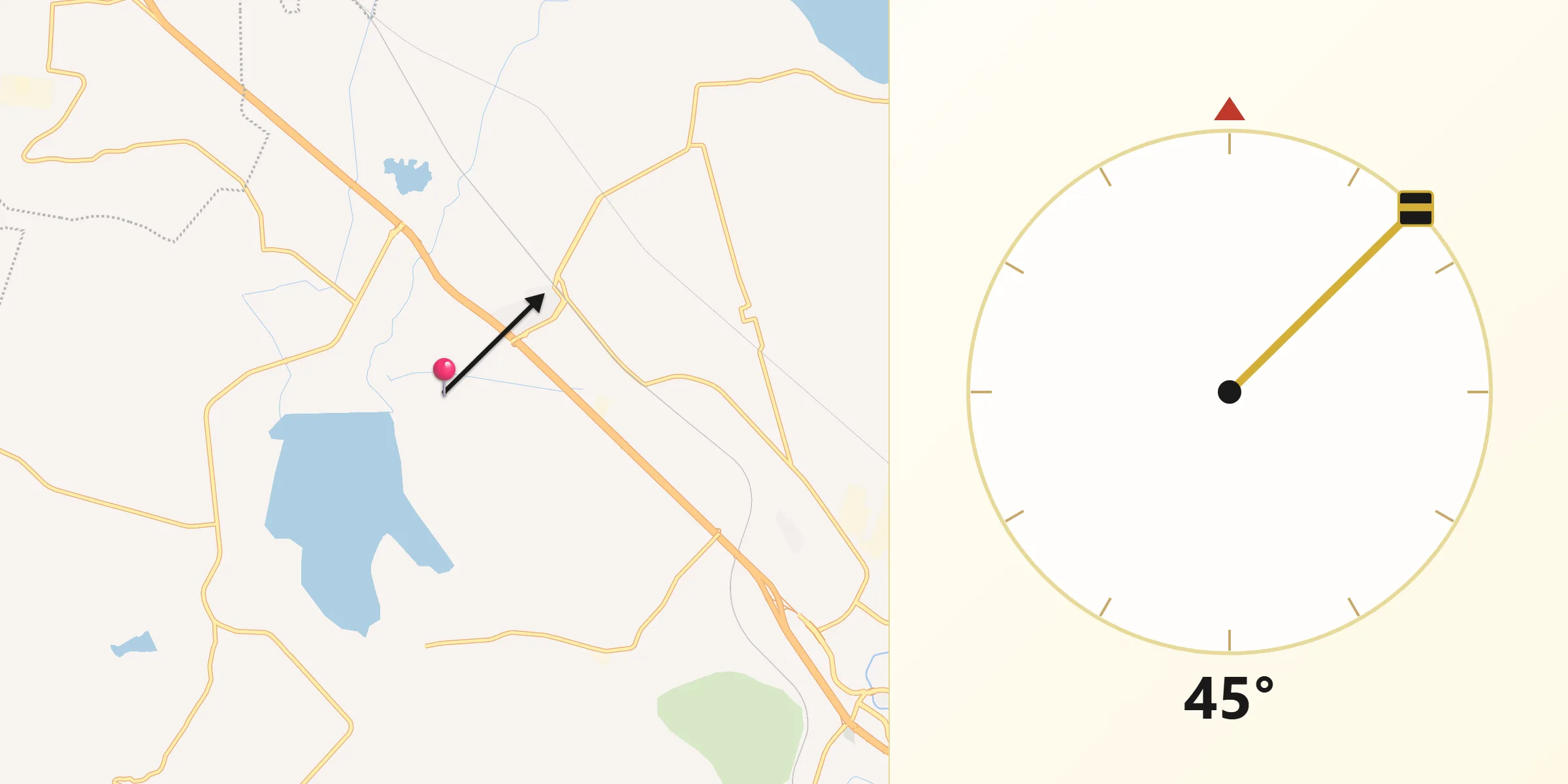 Dirección de la Qibla desde La Estancia