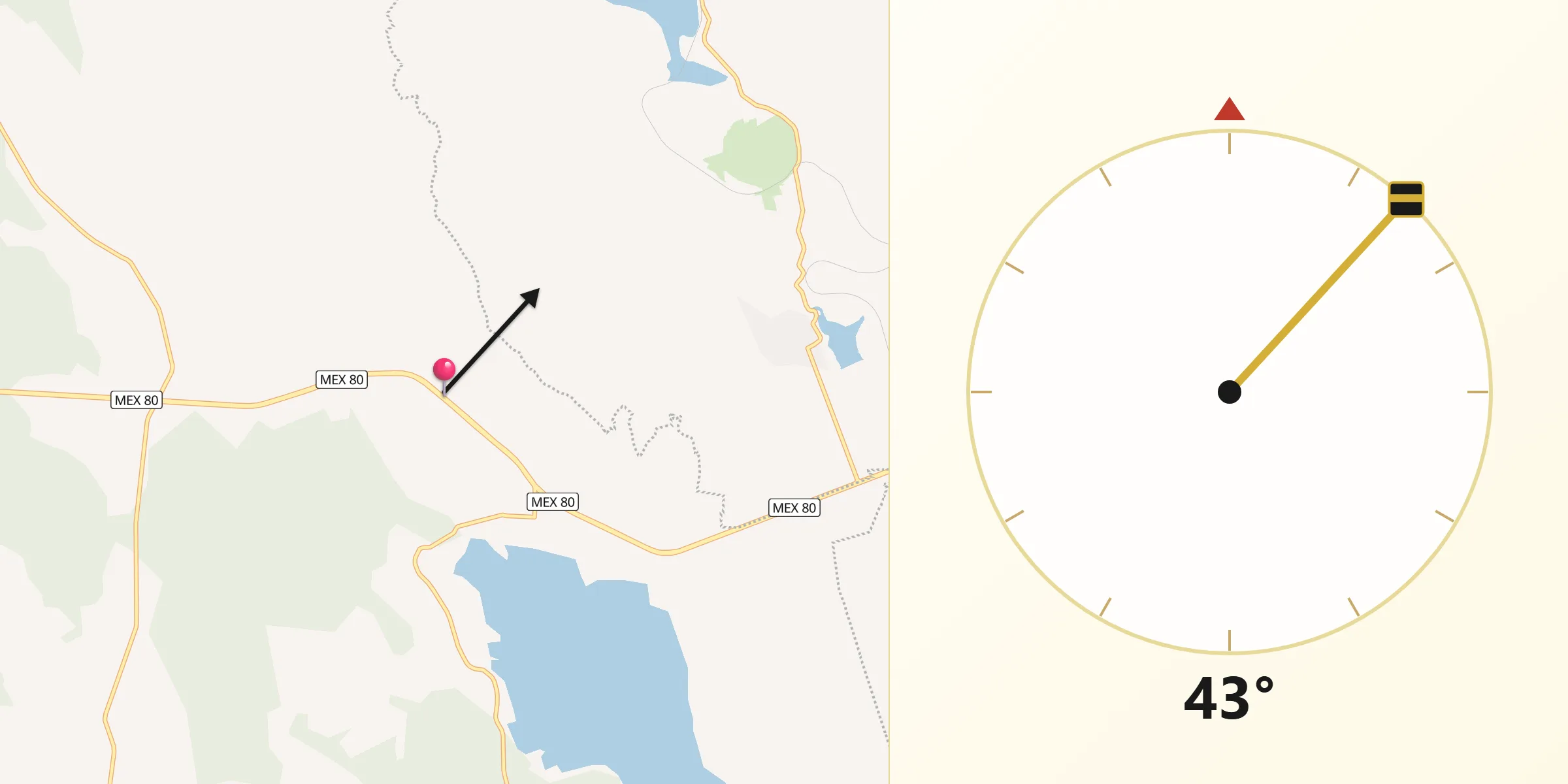 Dirección de la Qibla desde Colonia Lázaro Cárdenas