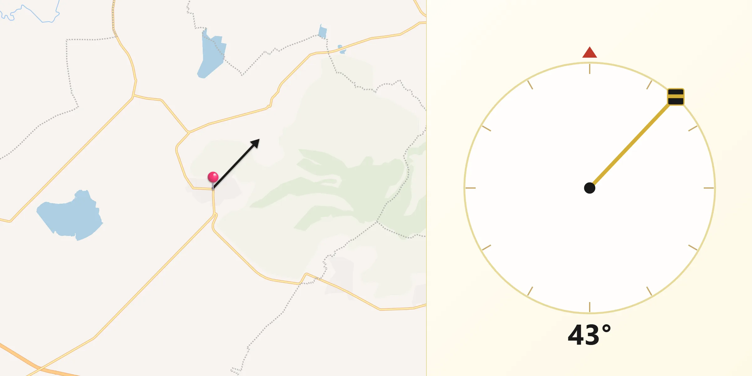 Dirección de la Qibla desde San Vicente