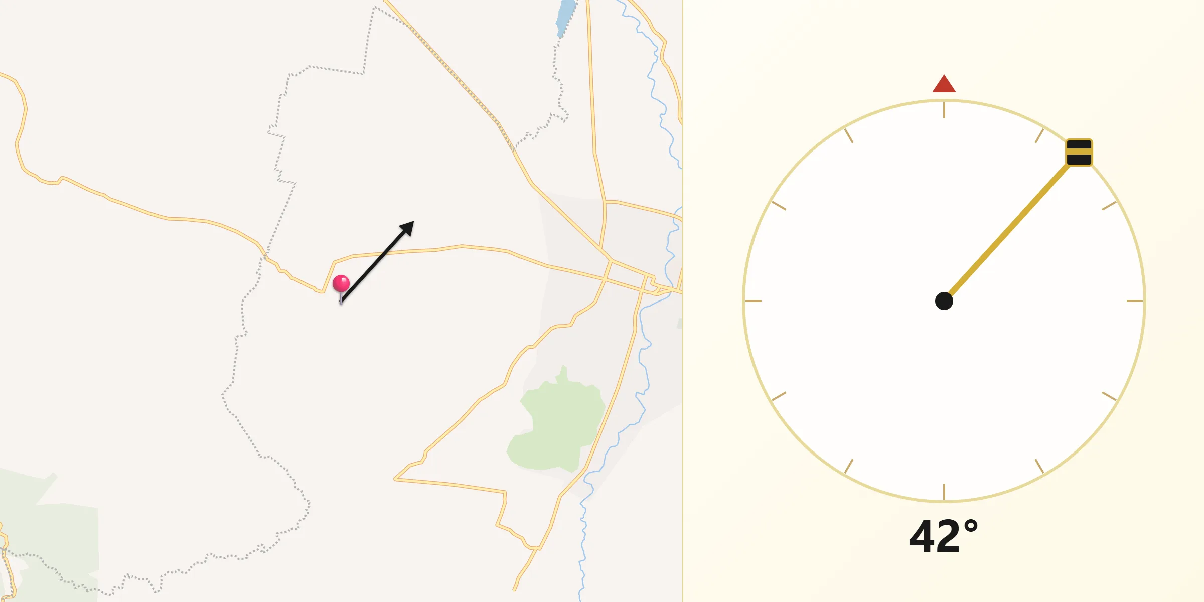Dirección de la Qibla desde Ipazoltic