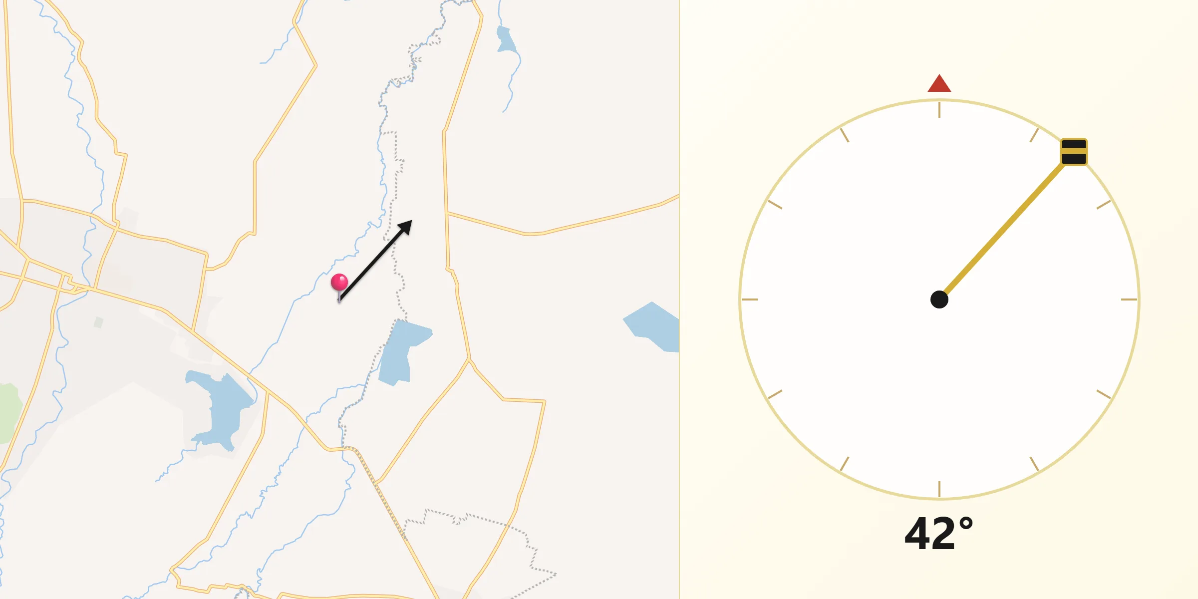 Dirección de la Qibla desde Los Guerrero