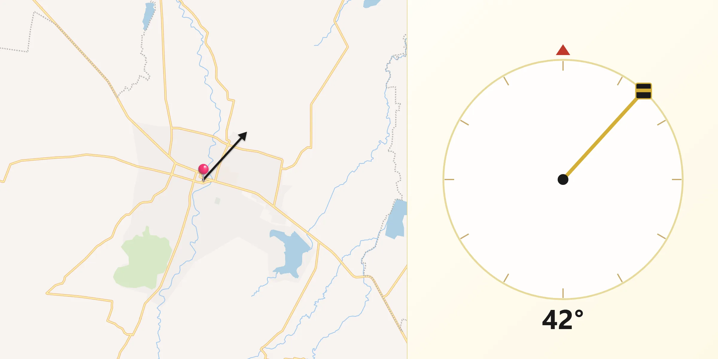 Dirección de la Qibla desde San Martín de Hidalgo