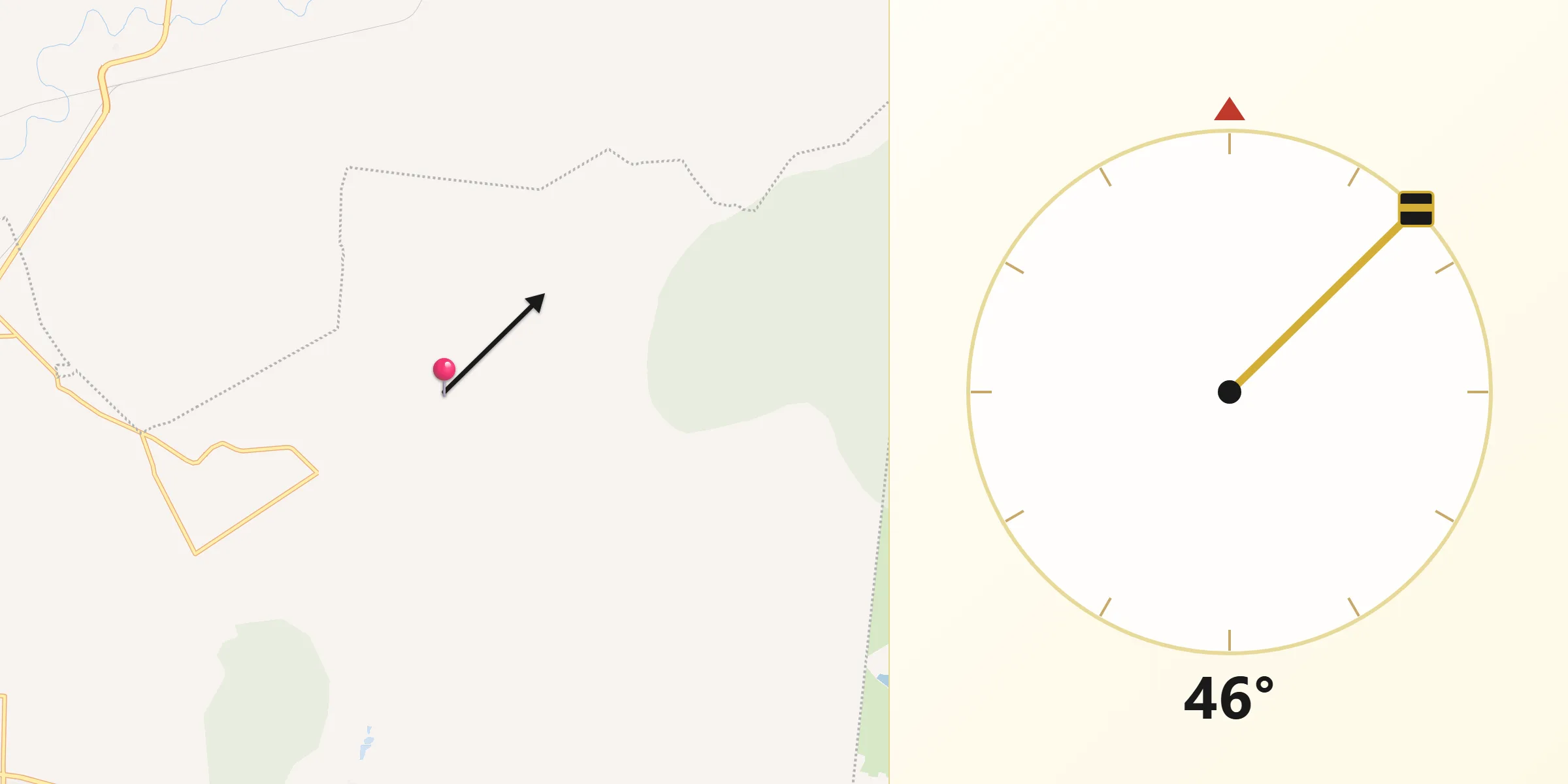 Dirección de la Qibla desde Santa Rosa Xajay