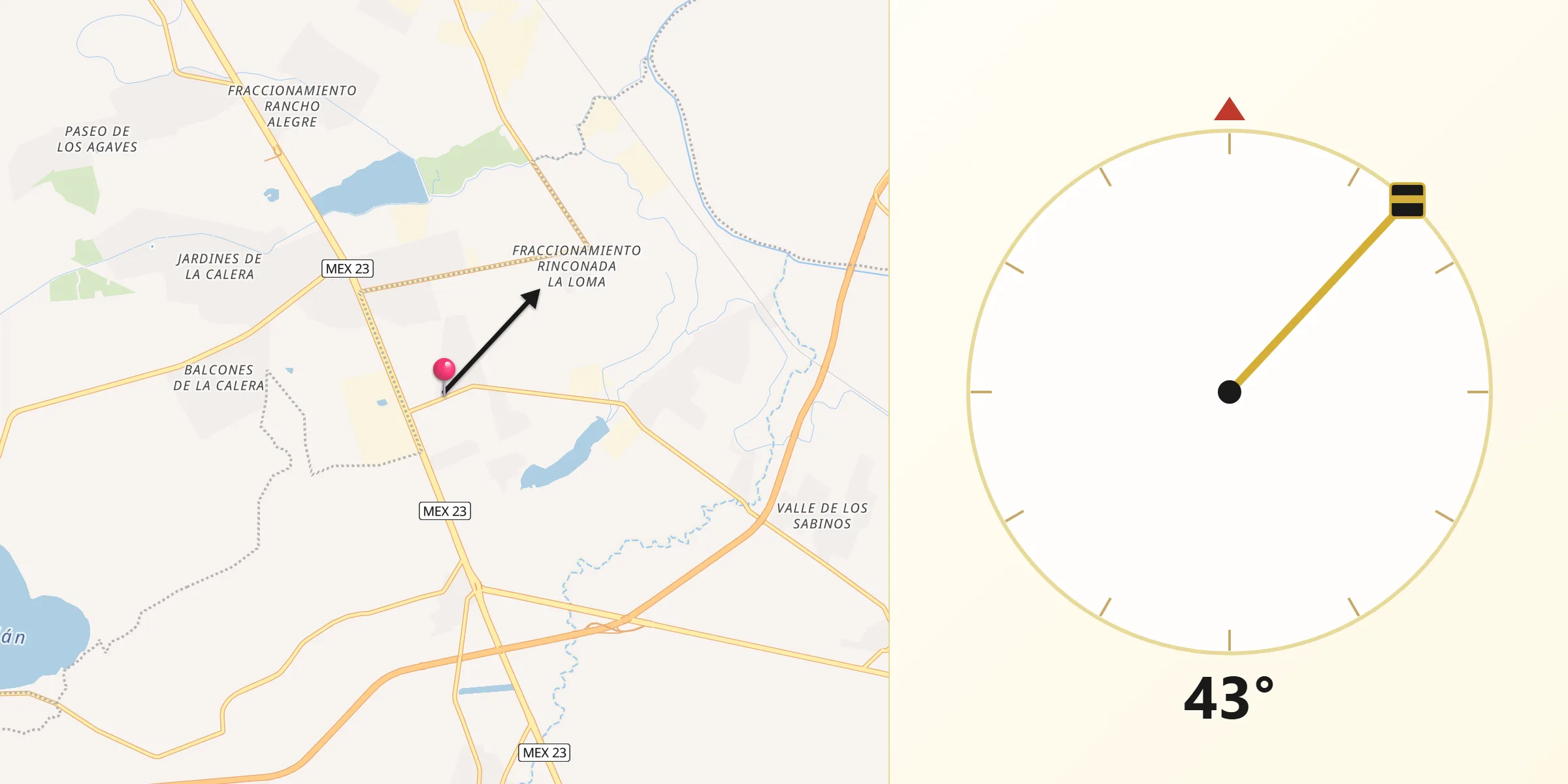 Dirección de la Qibla desde Los Olivos