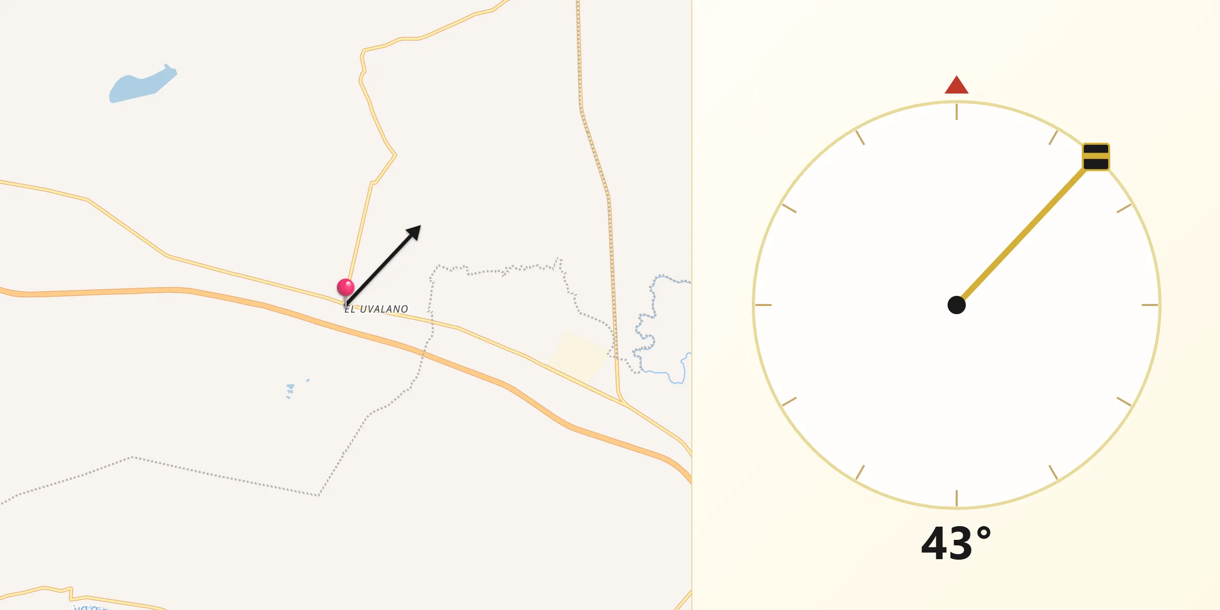 Dirección de la Qibla desde Otatlán