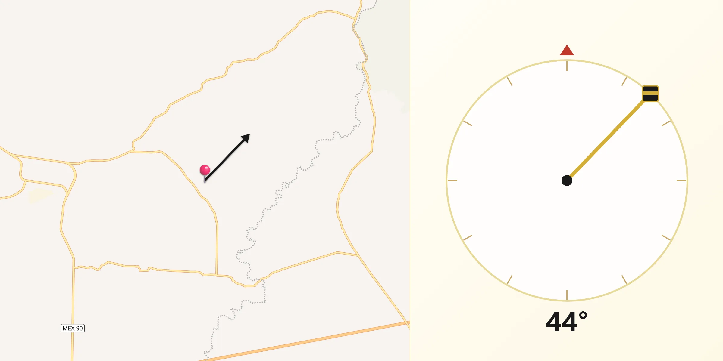 Dirección de la Qibla desde La Loma