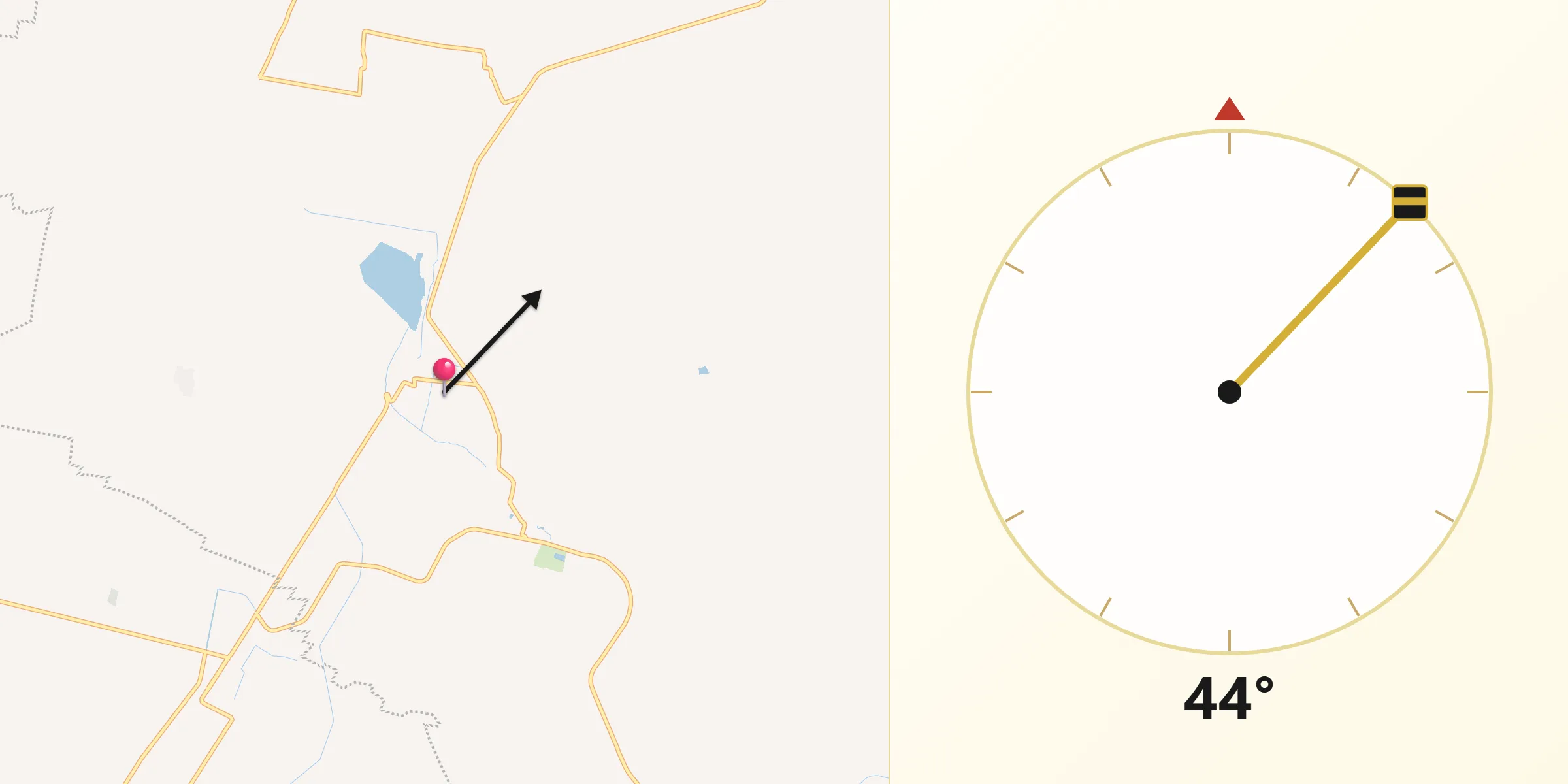 Dirección de la Qibla desde Santa Rita