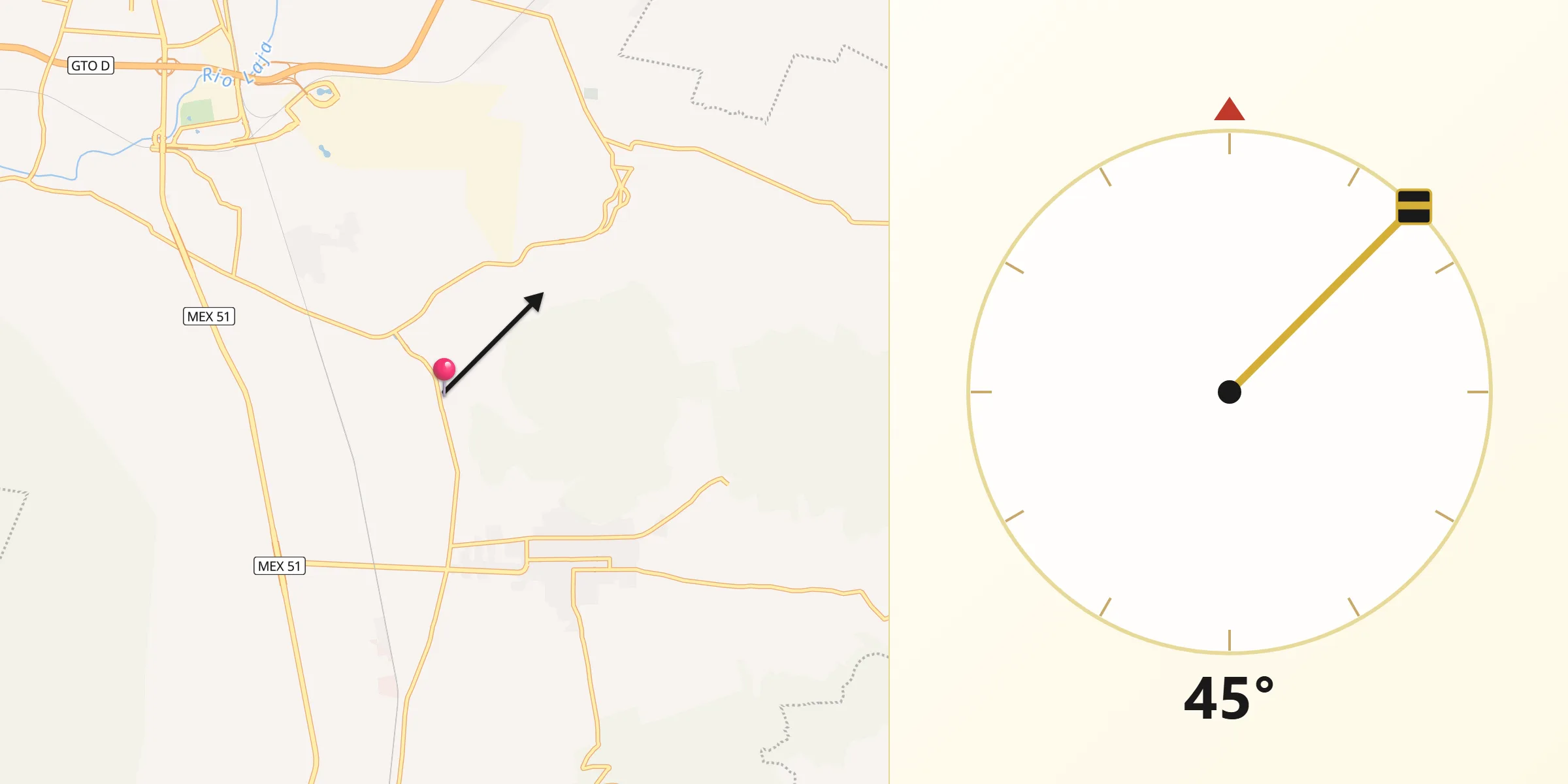 Dirección de la Qibla desde San José el Nuevo