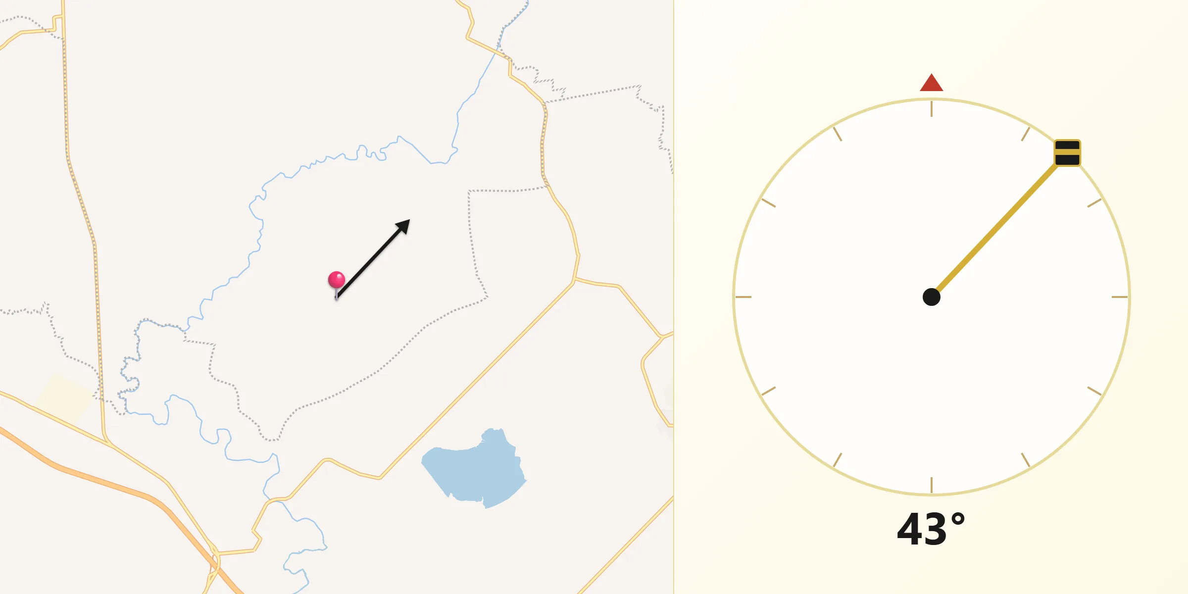 Dirección de la Qibla desde La Luz