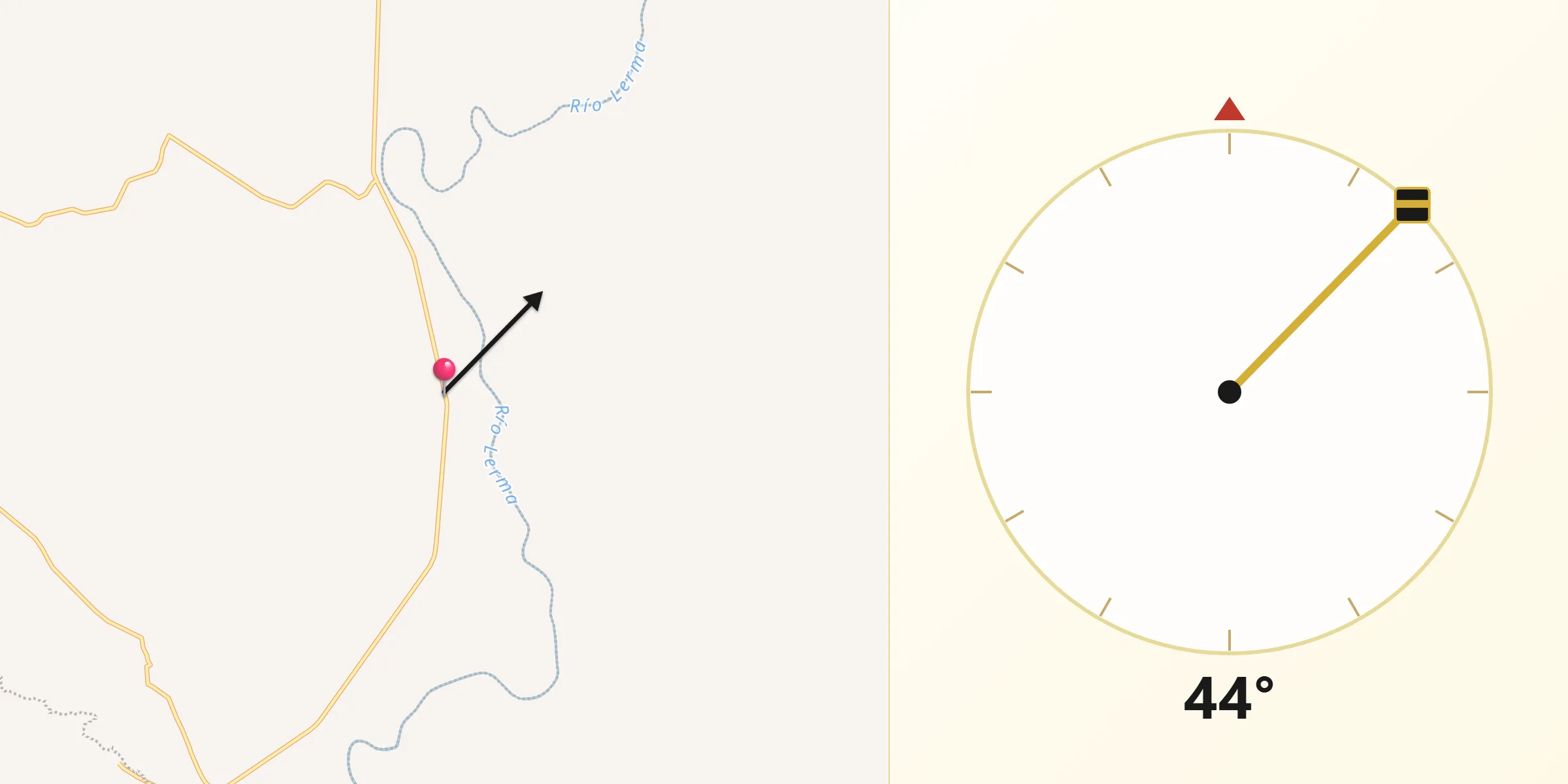 Dirección de la Qibla desde Zapote de Peralta