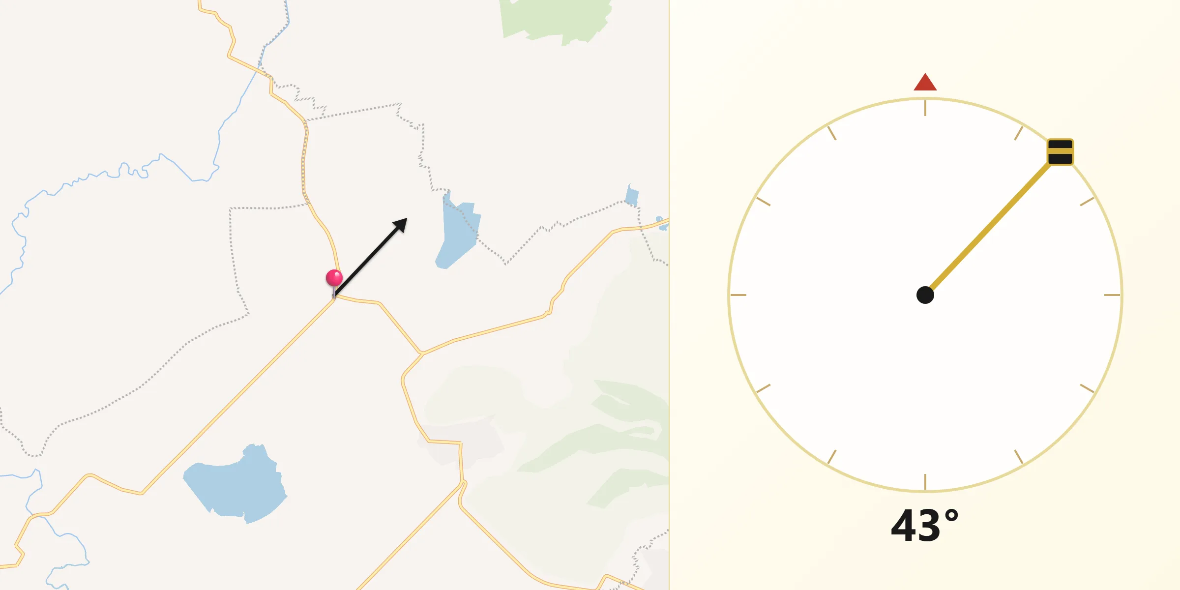 Dirección de la Qibla desde Joconoxtle