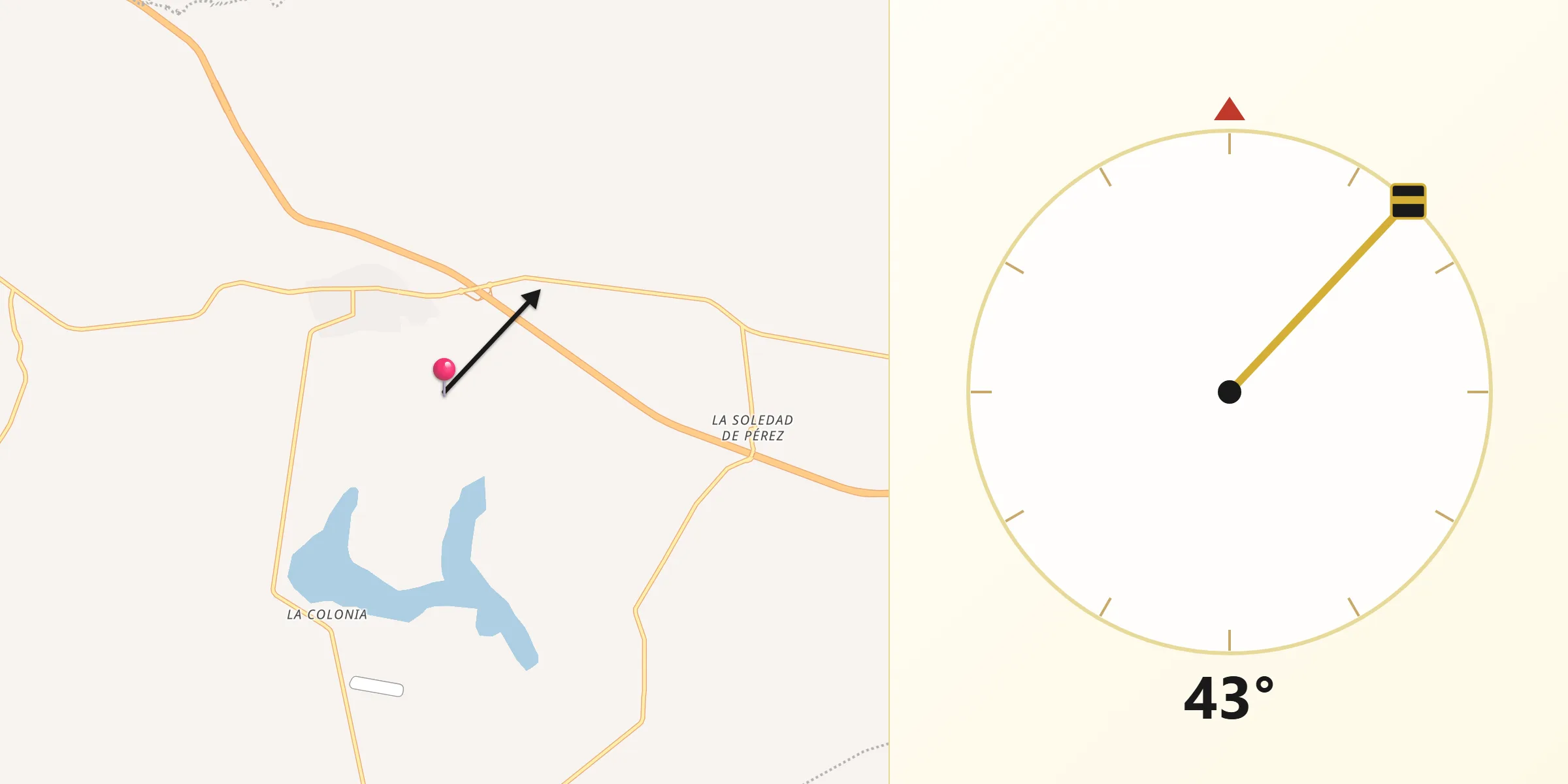 Dirección de la Qibla desde Zapotlán del Rey