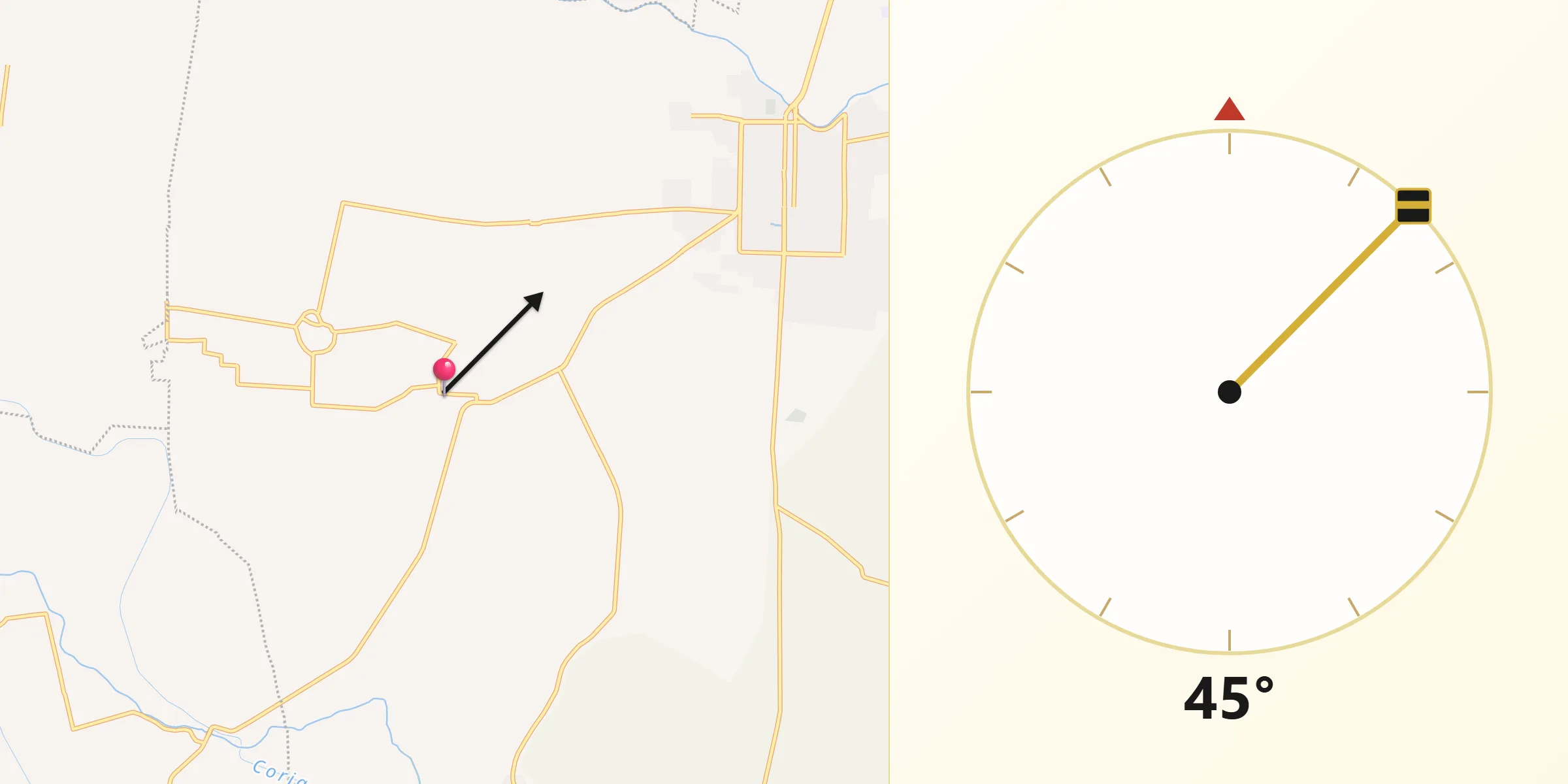 Dirección de la Qibla desde De Parral