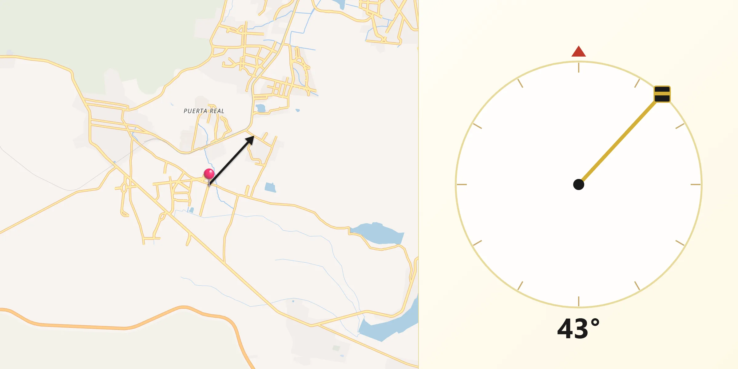 Dirección de la Qibla desde Galaxia la Noria