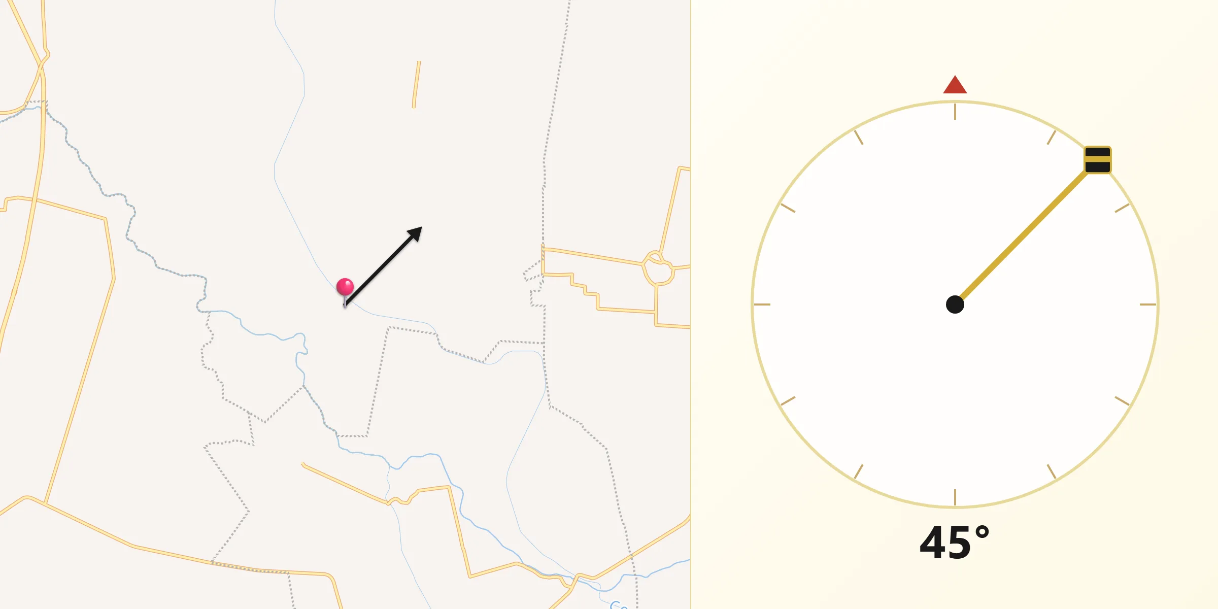 Dirección de la Qibla desde Sotelo