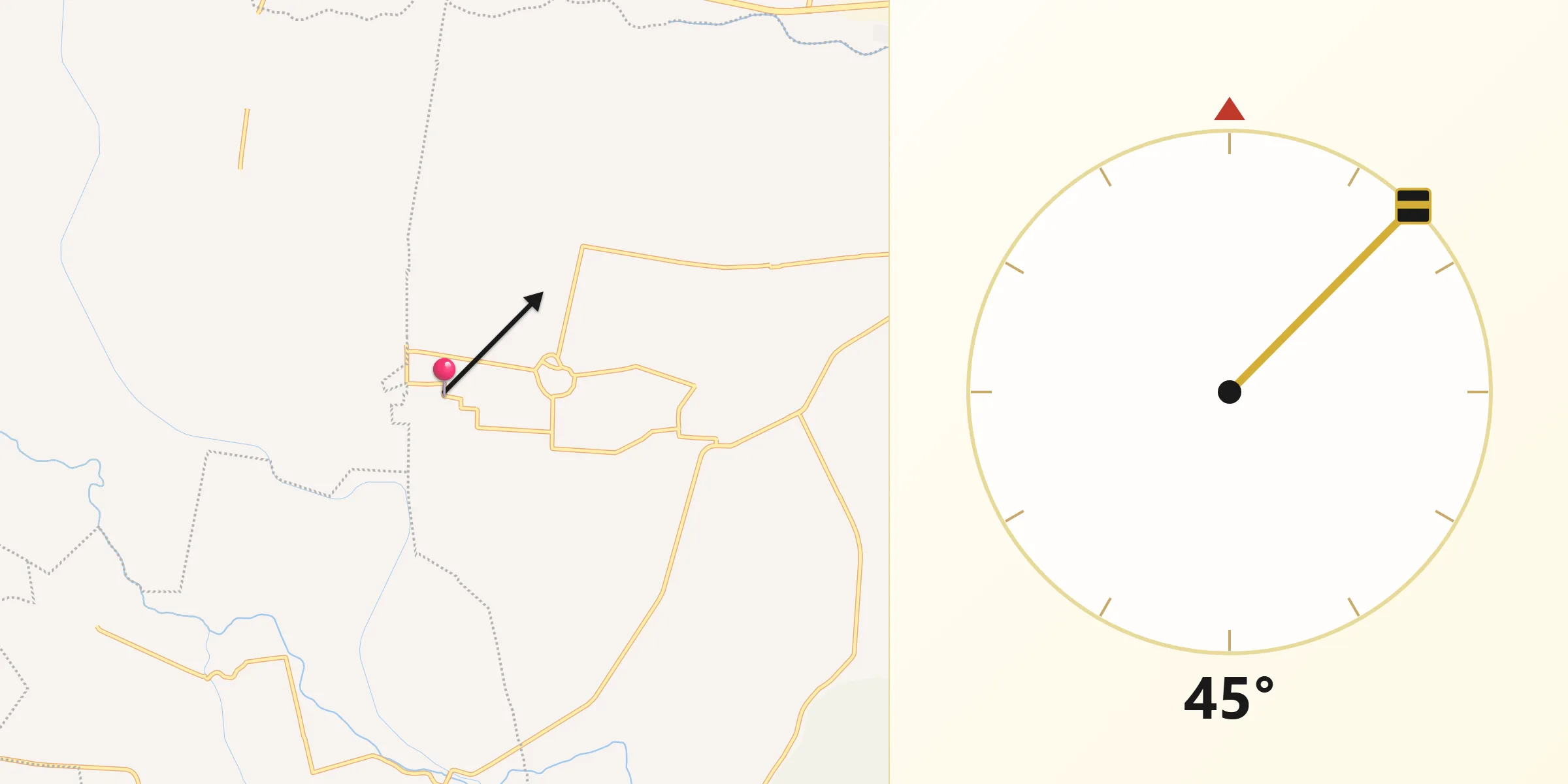 Dirección de la Qibla desde Tierra Fría
