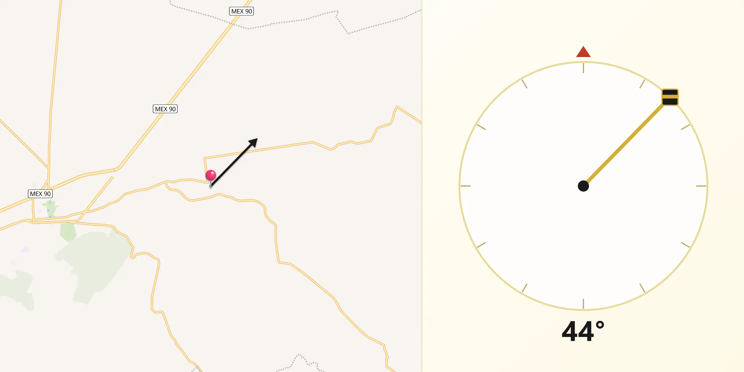 Dirección de la Qibla desde San Bernardo Peña Blanca