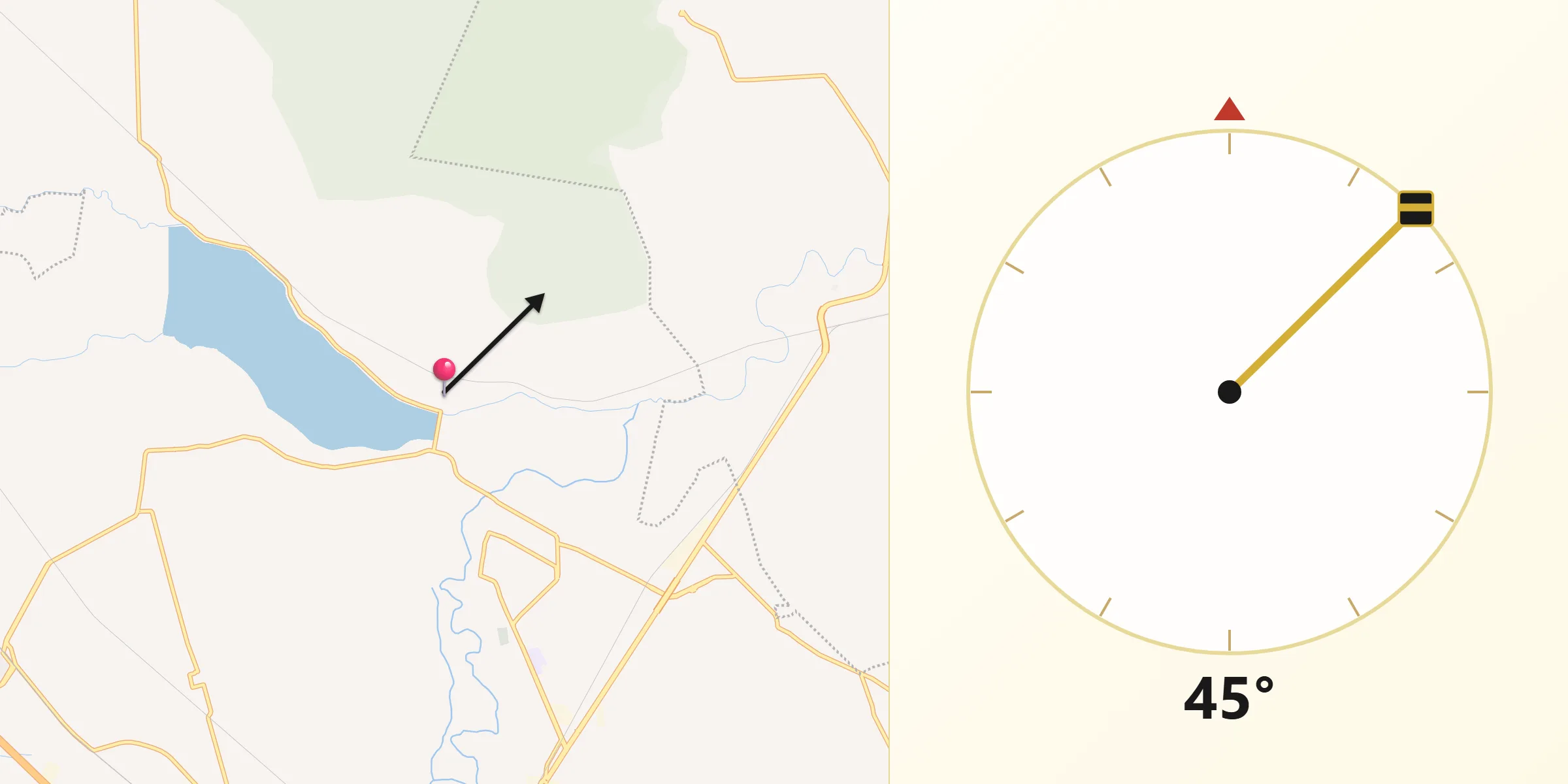 Dirección de la Qibla desde La Llave