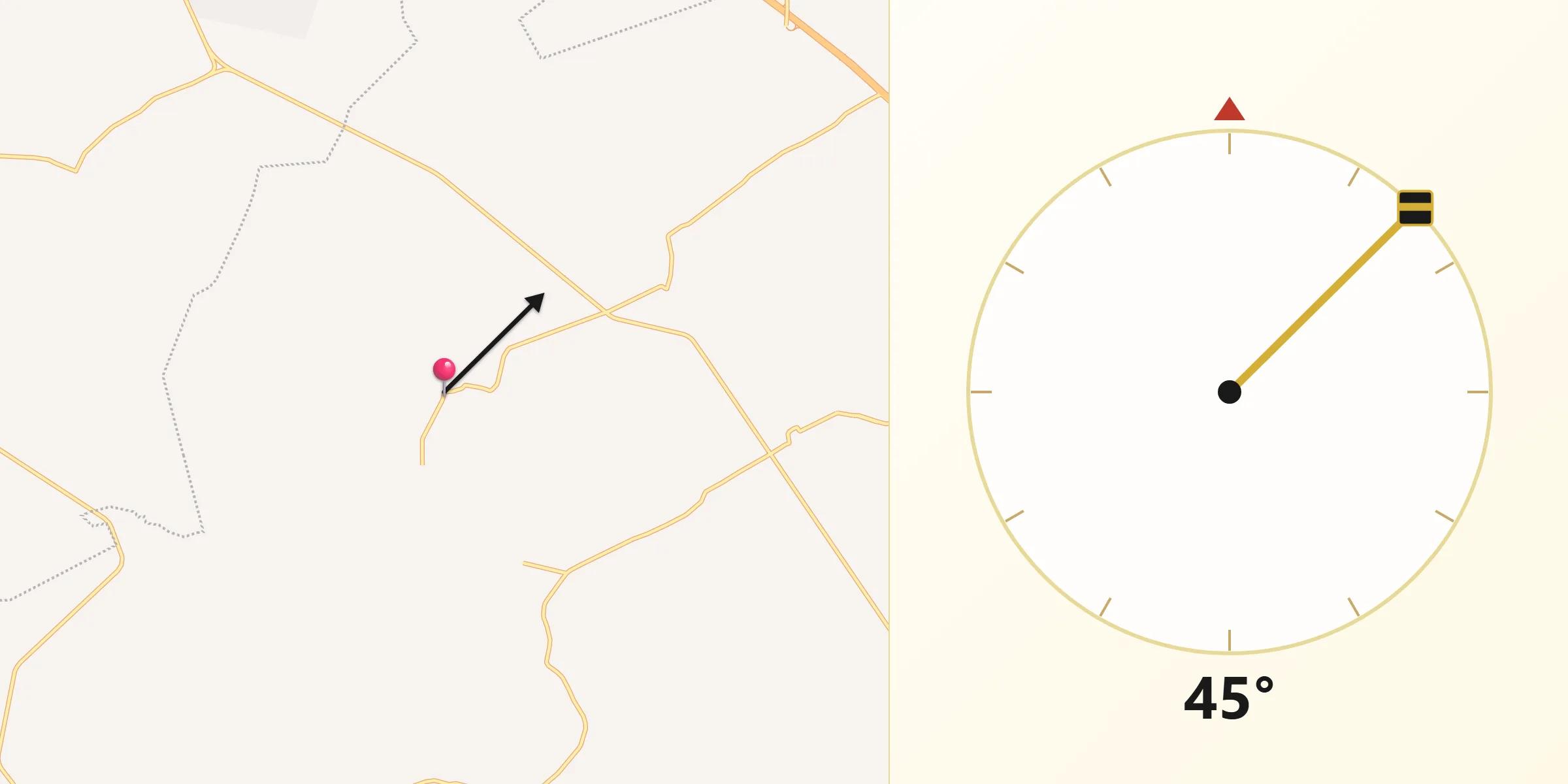 Dirección de la Qibla desde Ajuchitlancito