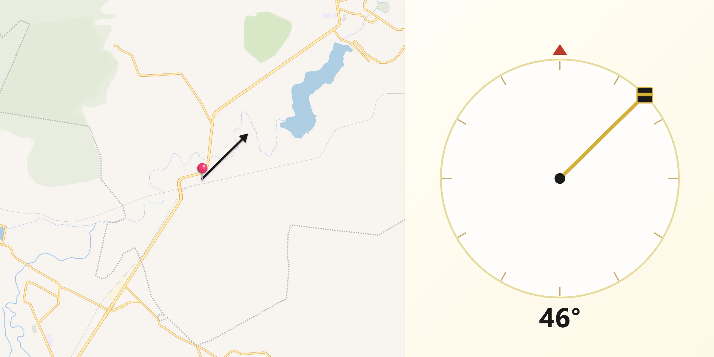 Dirección de la Qibla desde San Nicolás