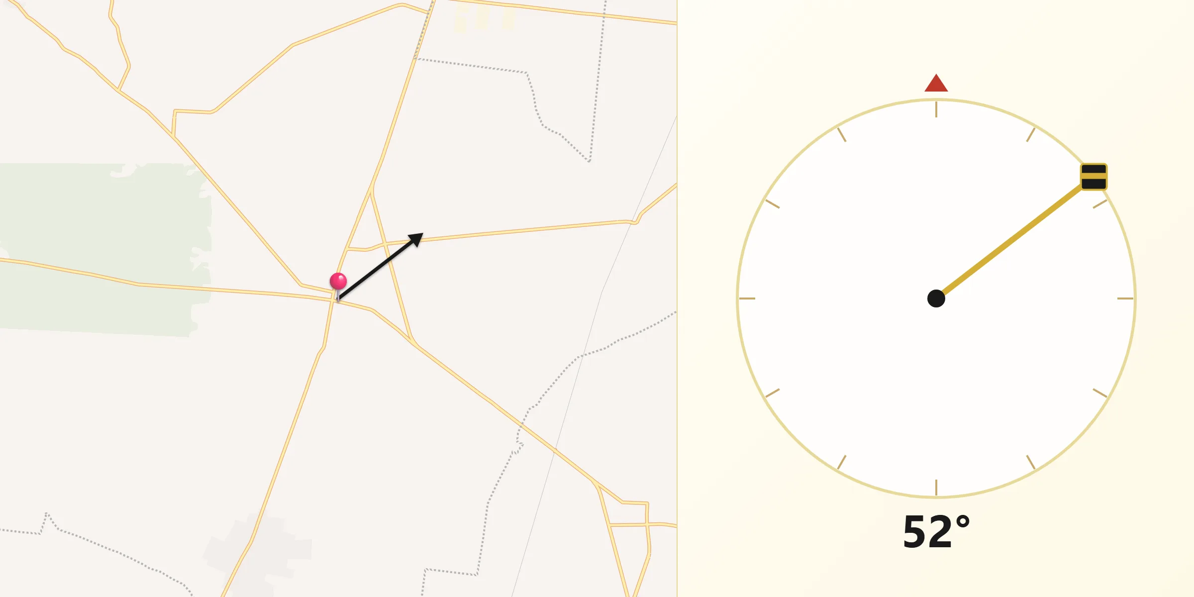 Dirección de la Qibla desde Halachó