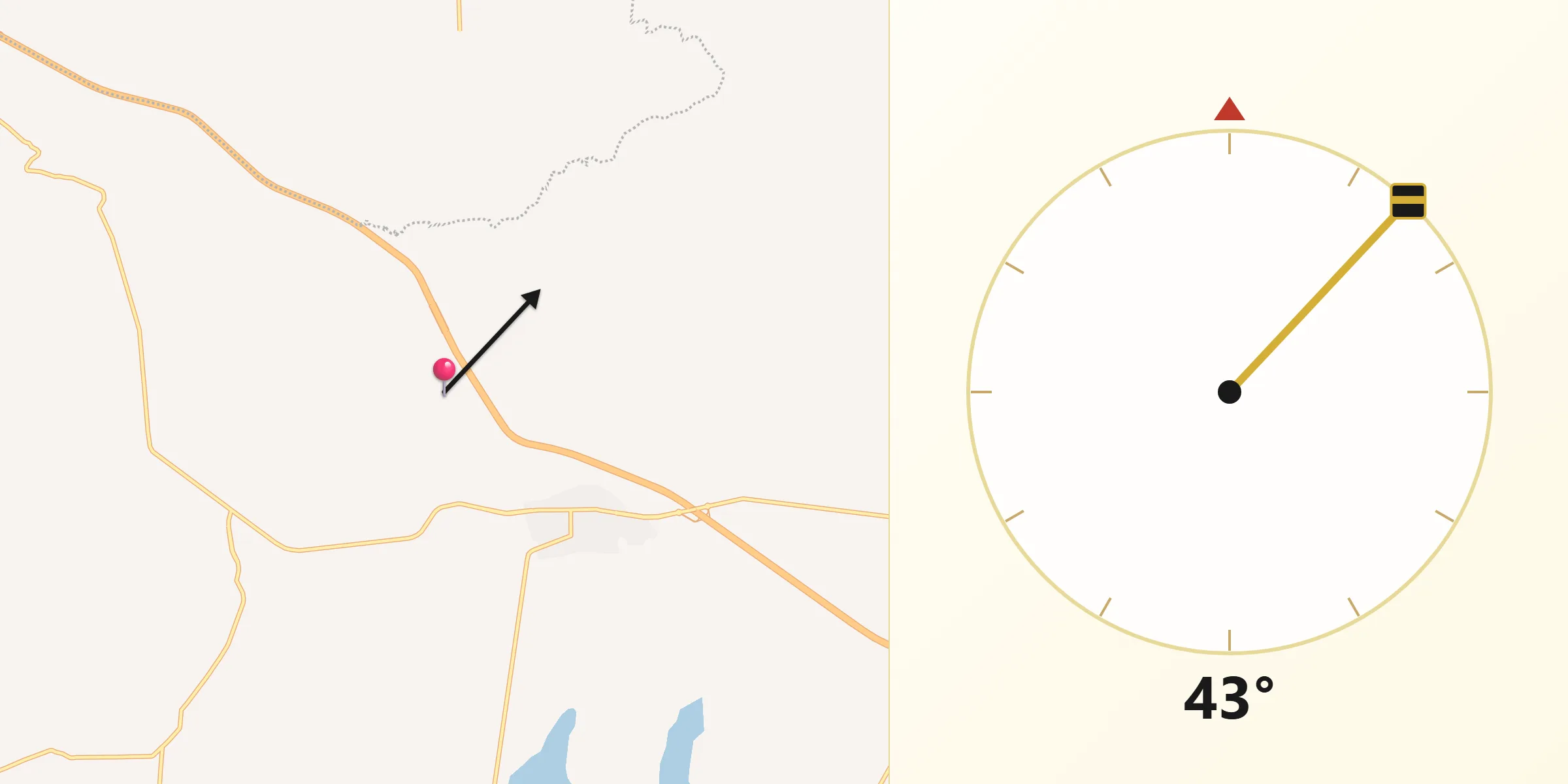 Dirección de la Qibla desde La Cañada