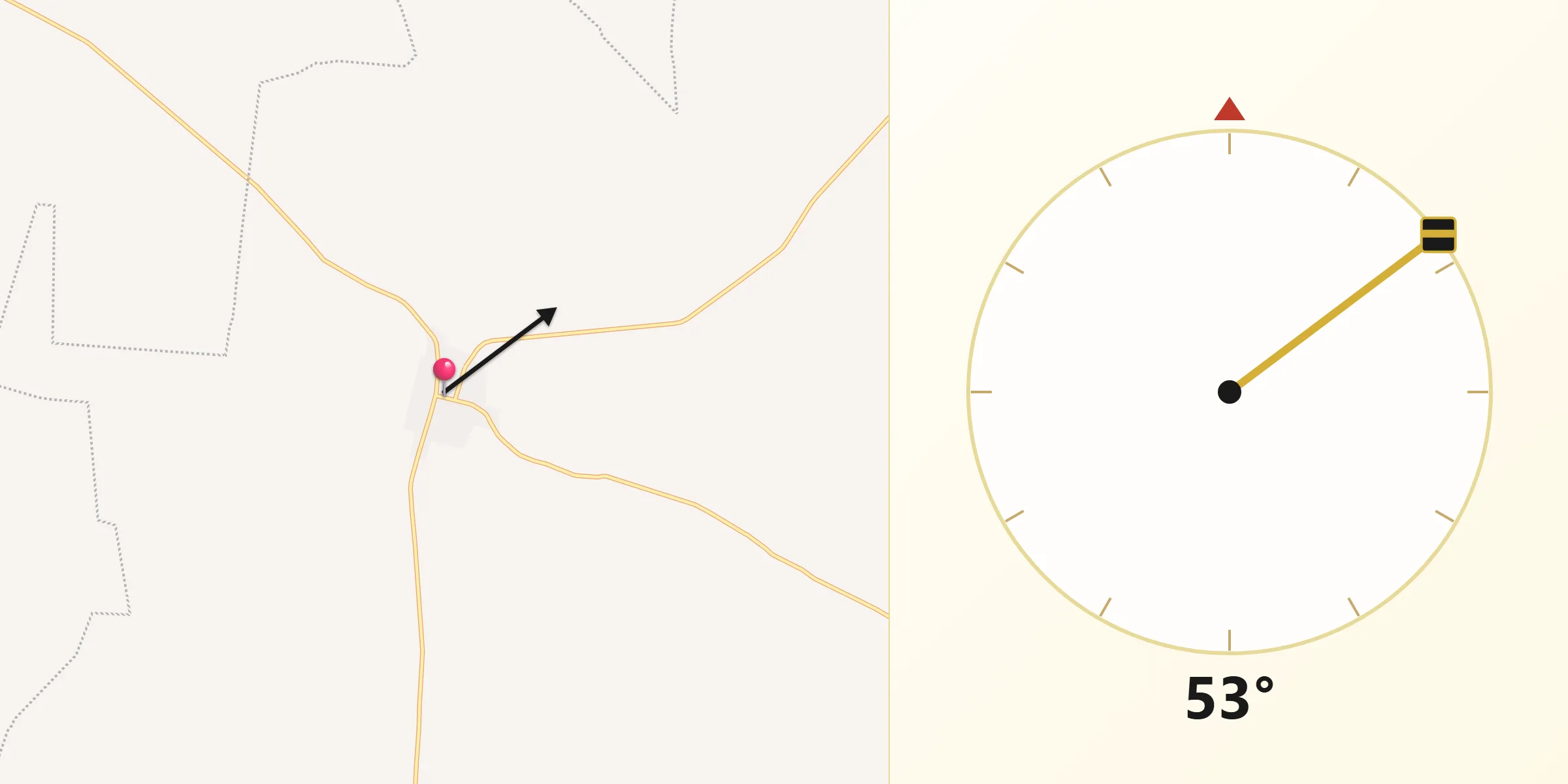 Dirección de la Qibla desde Tixcacaltuyub