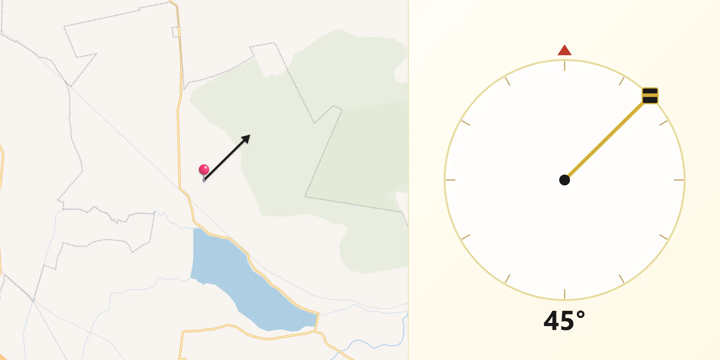Dirección de la Qibla desde La Valla