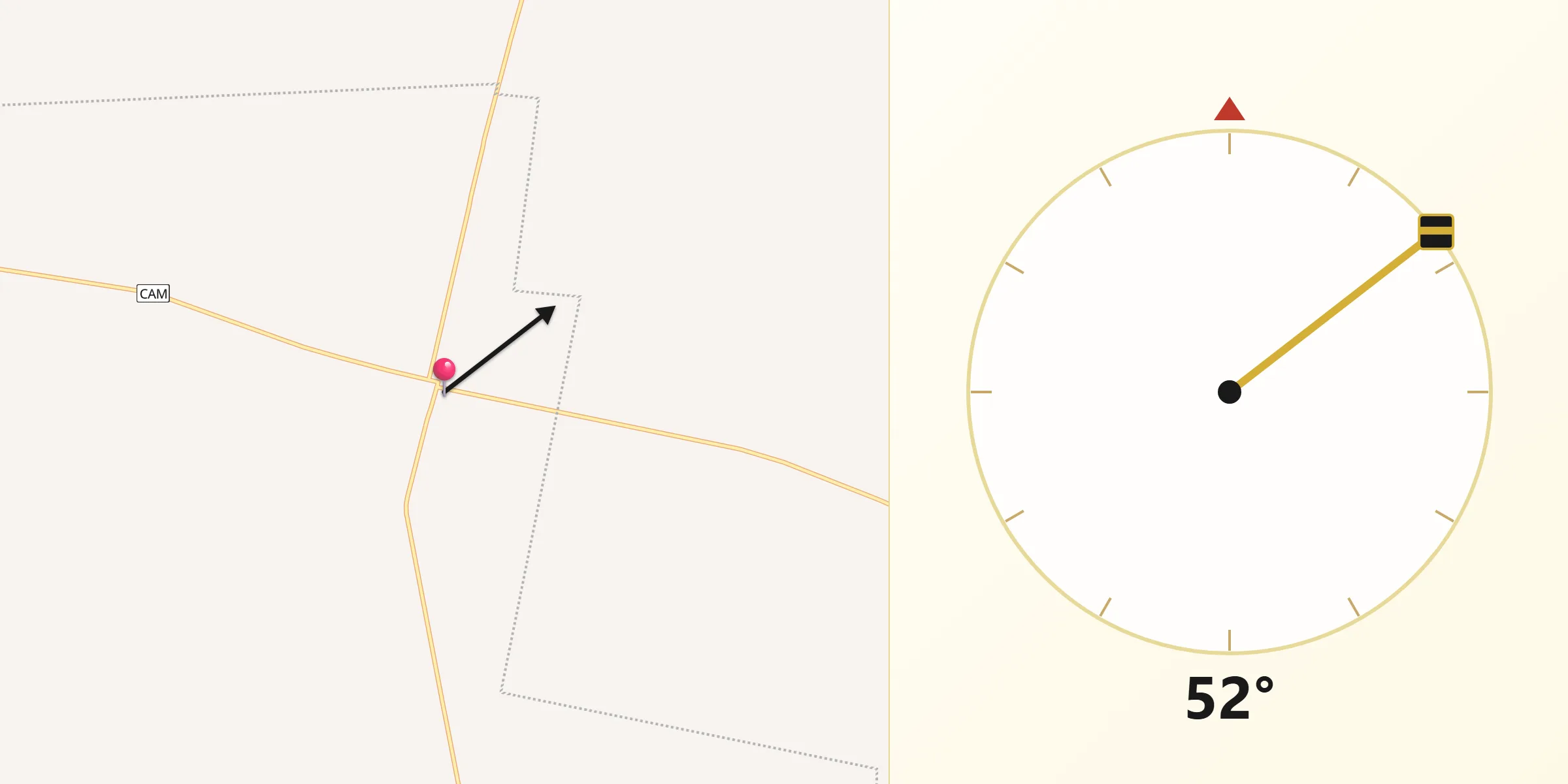 Dirección de la Qibla desde Tankuché