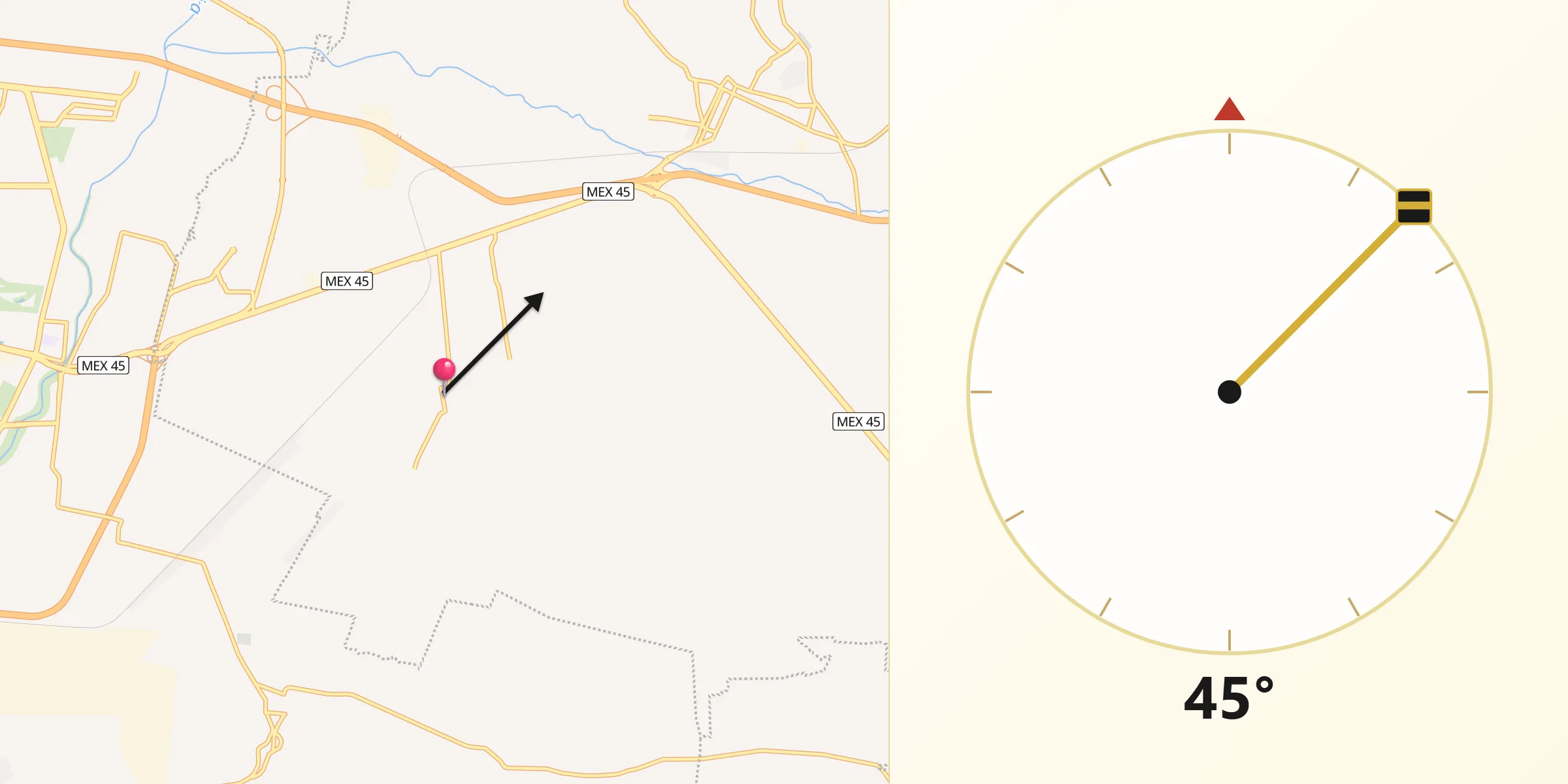 Dirección de la Qibla desde Estancia del Llano