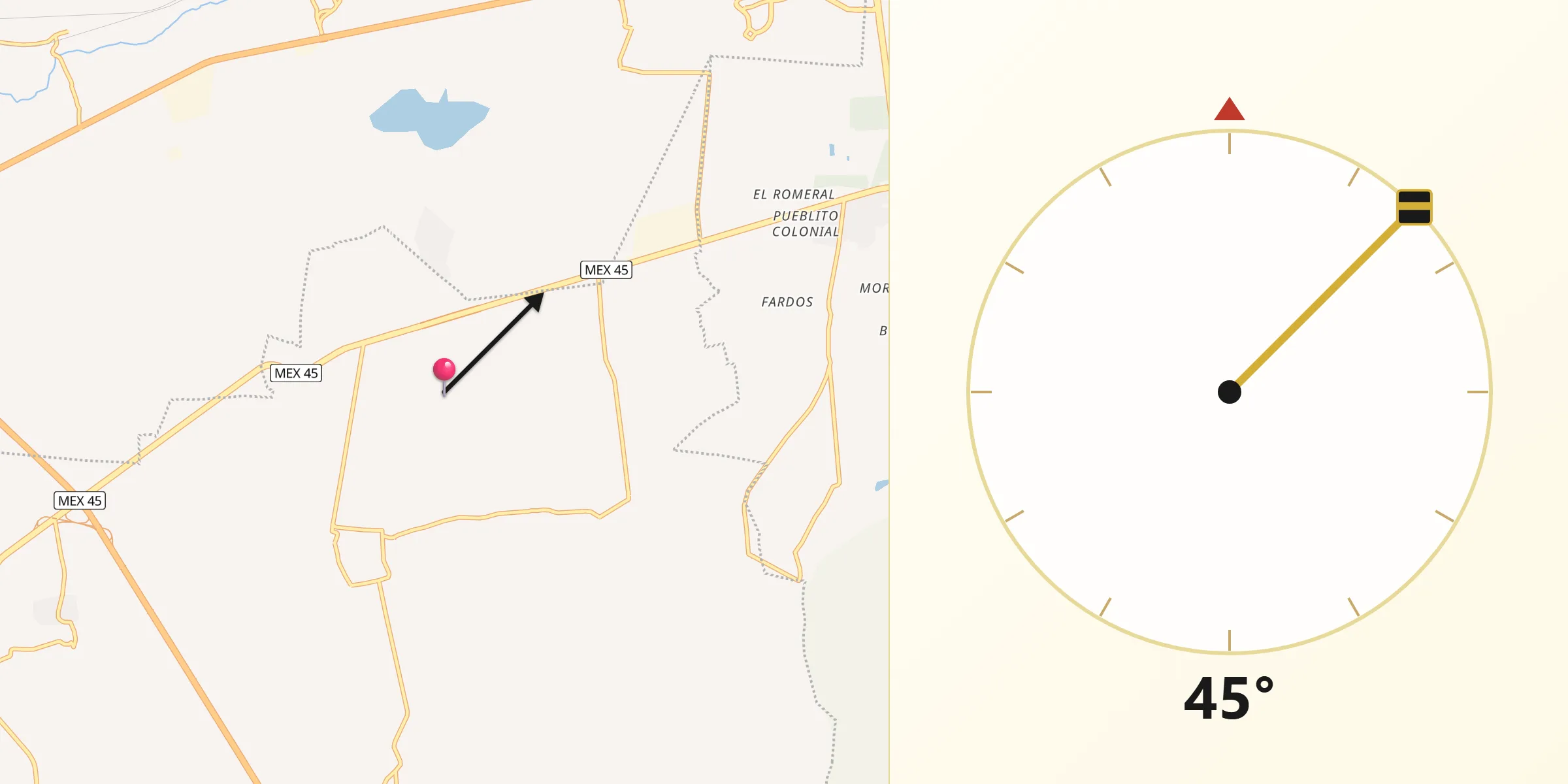 Dirección de la Qibla desde San Juan del Llanito
