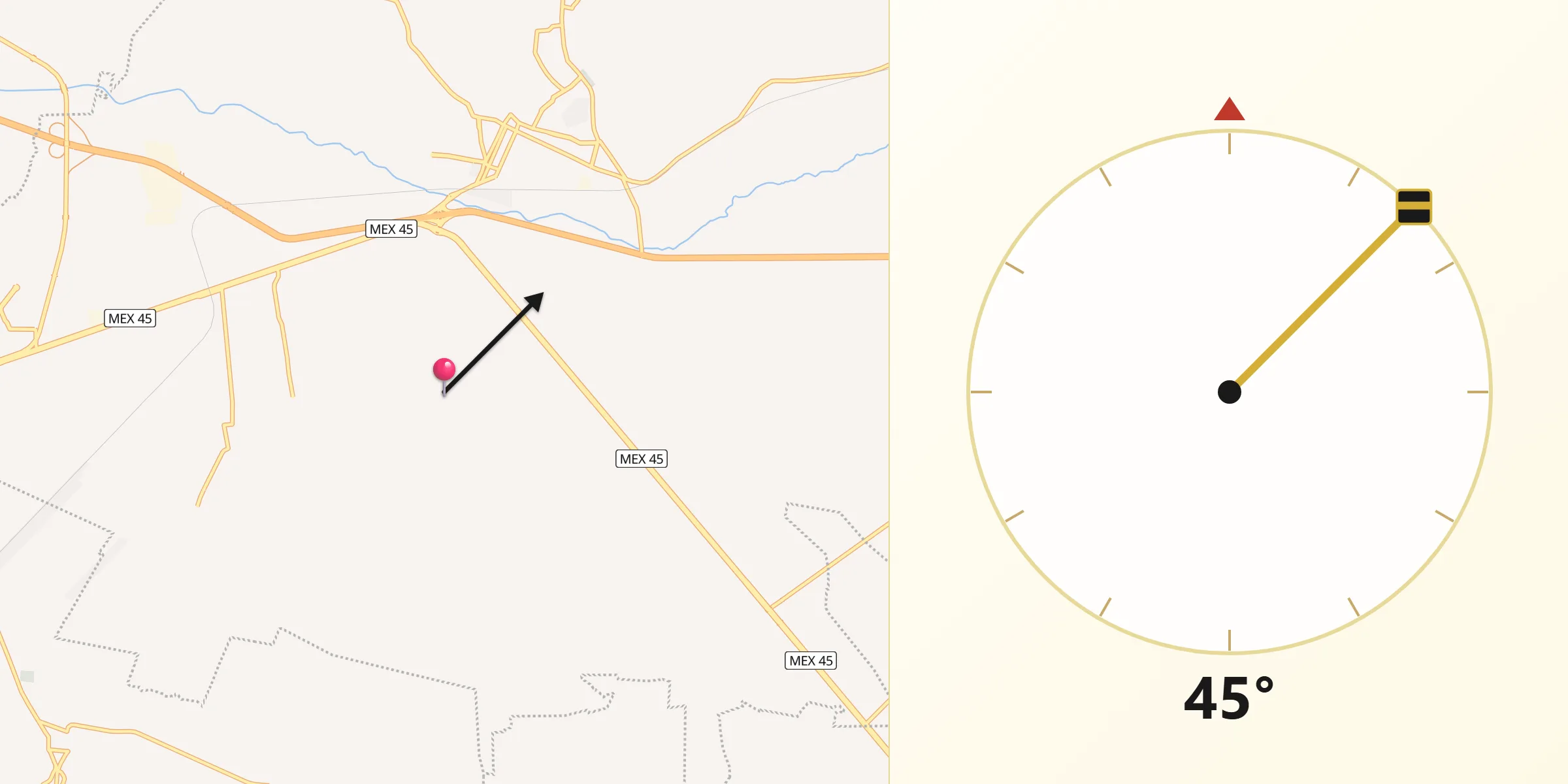 Dirección de la Qibla desde La Palma