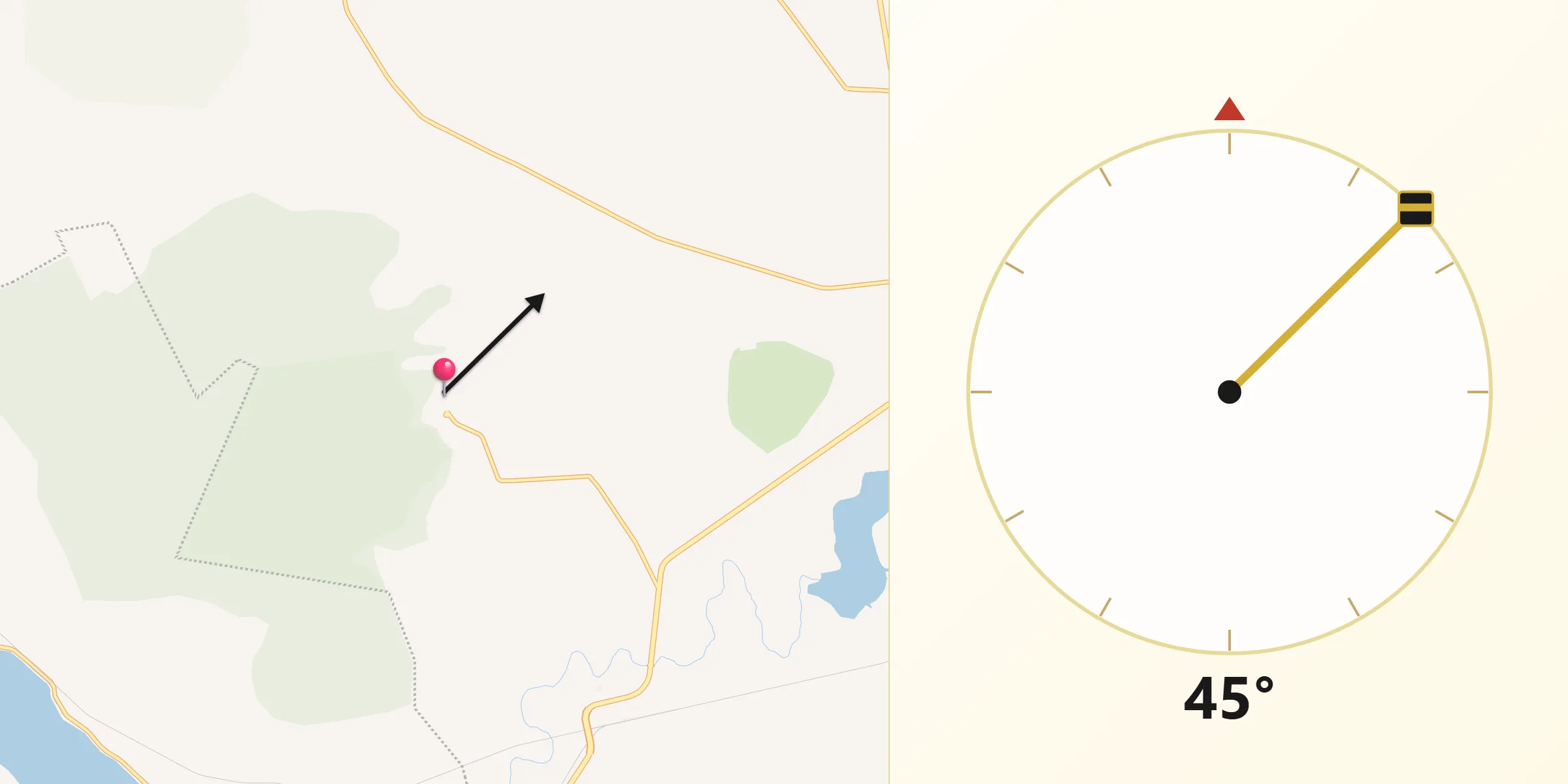 Dirección de la Qibla desde La Trinidad