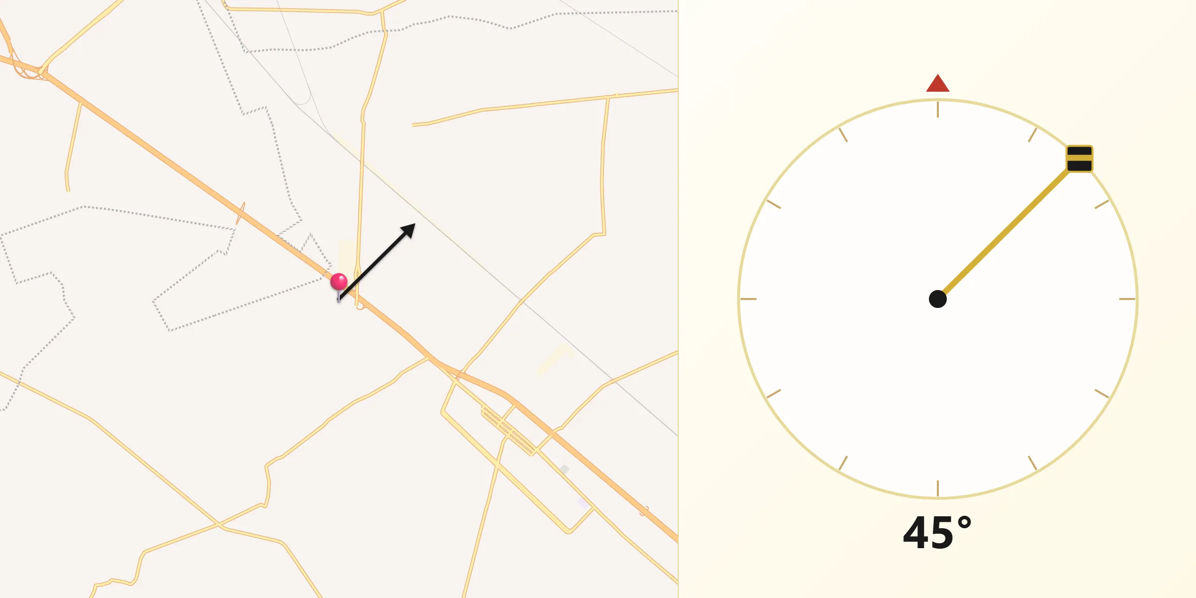 Dirección de la Qibla desde La Palma
