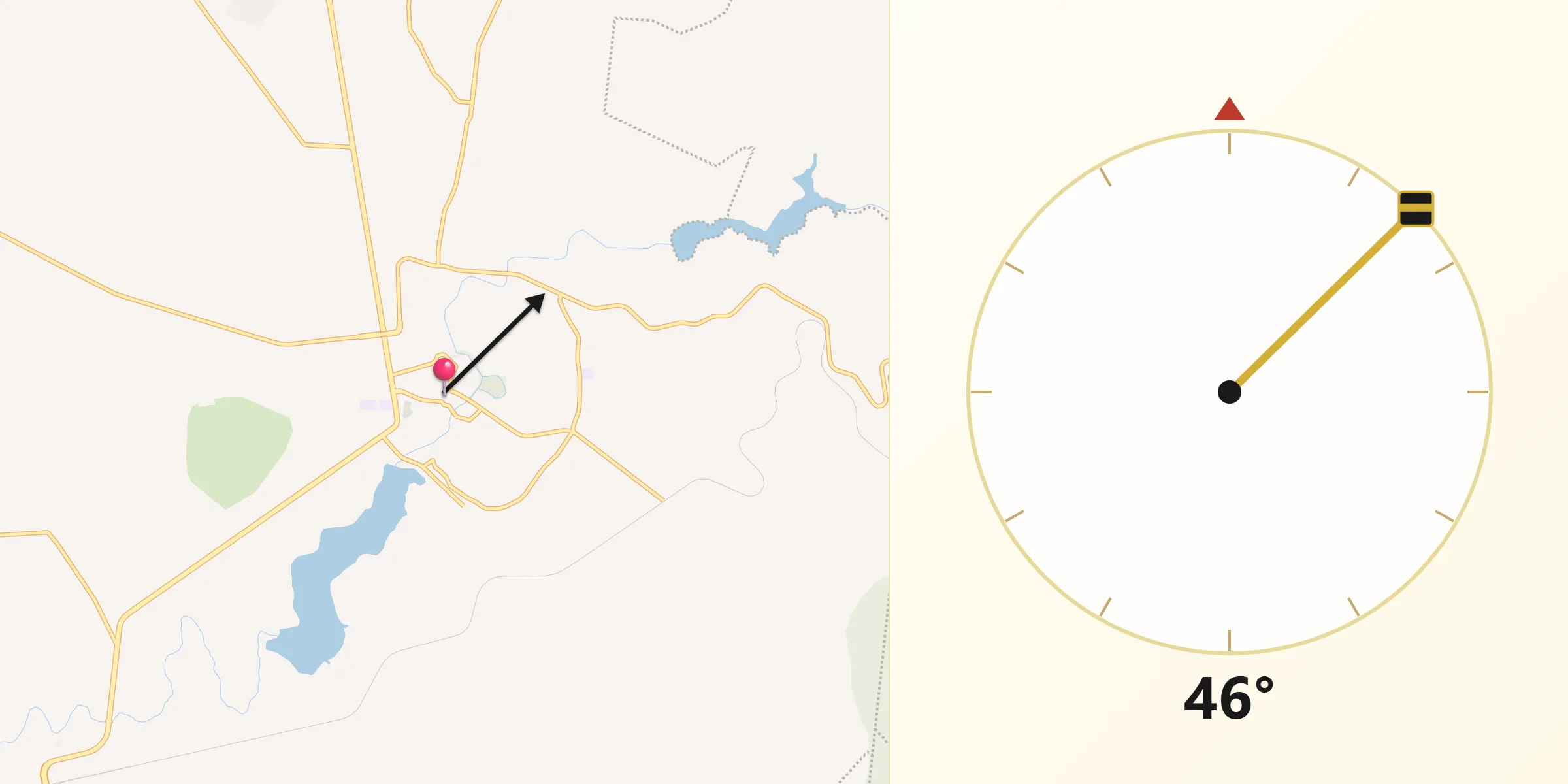 Dirección de la Qibla desde Tequisquiapan