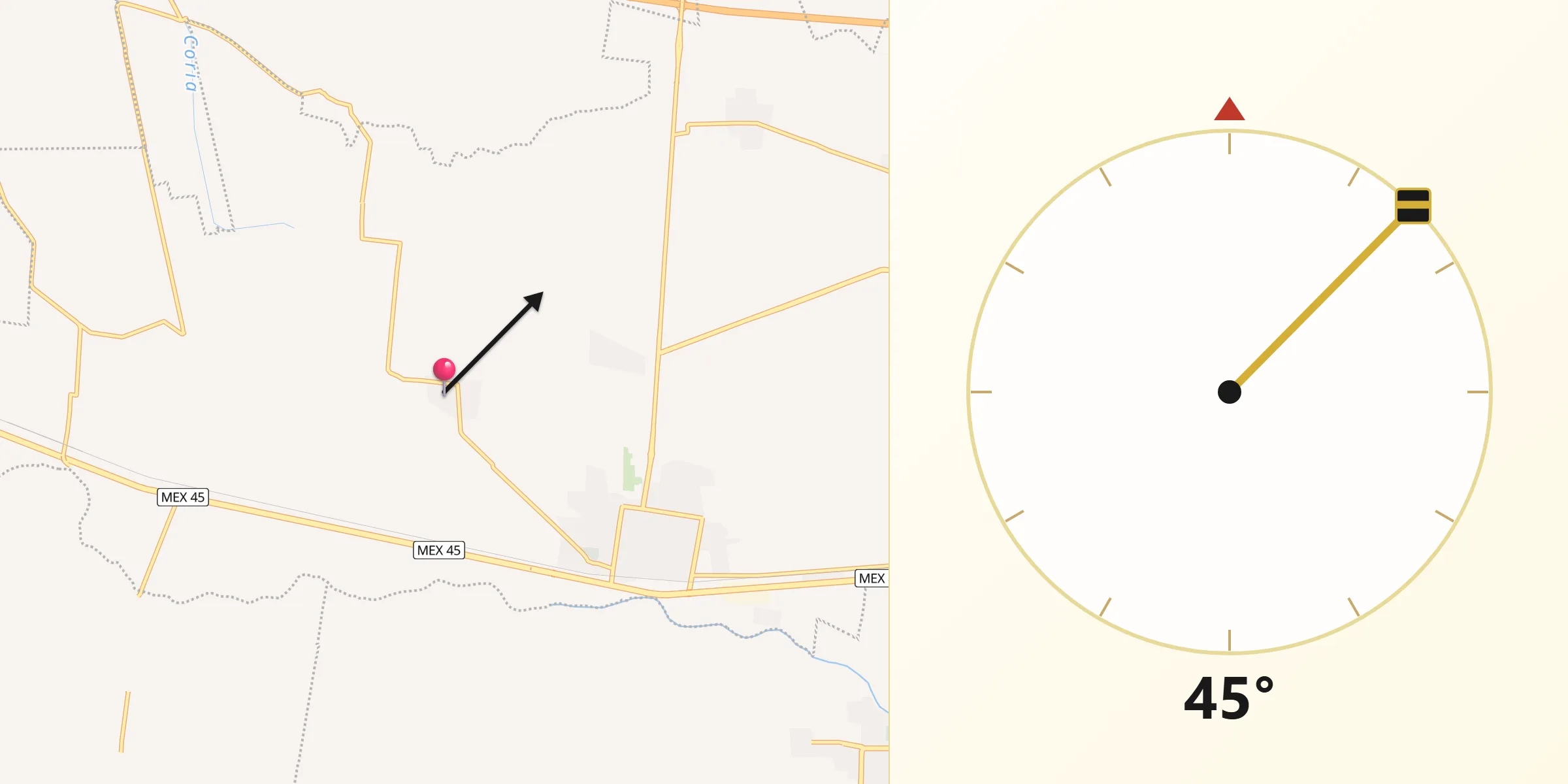 Dirección de la Qibla desde Suchitlán