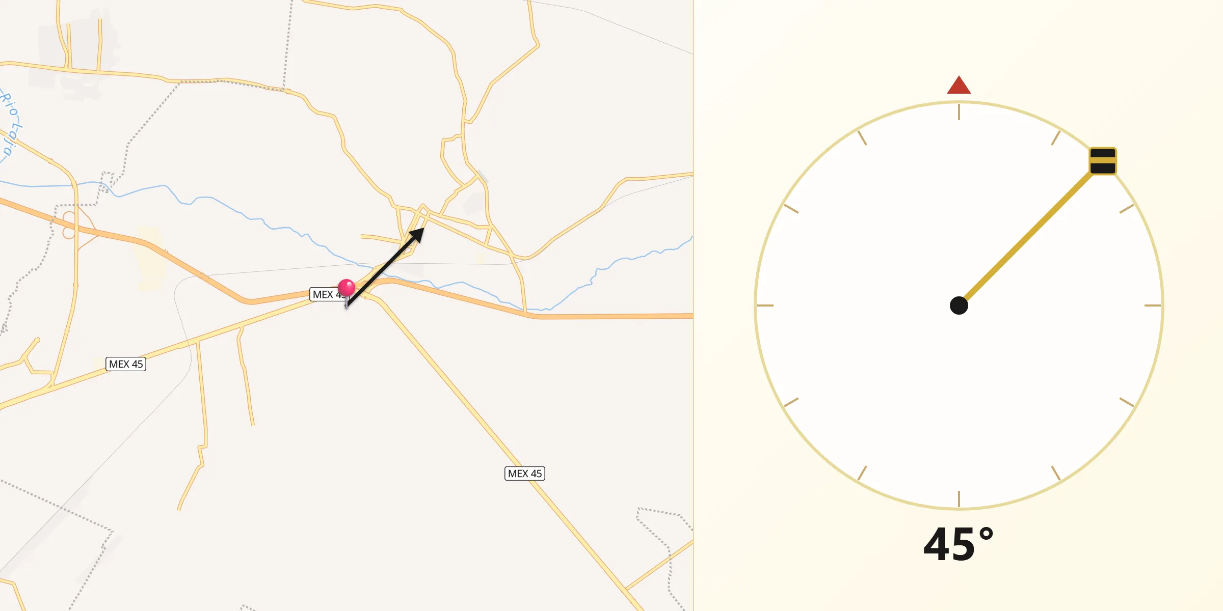 Dirección de la Qibla desde La Labor