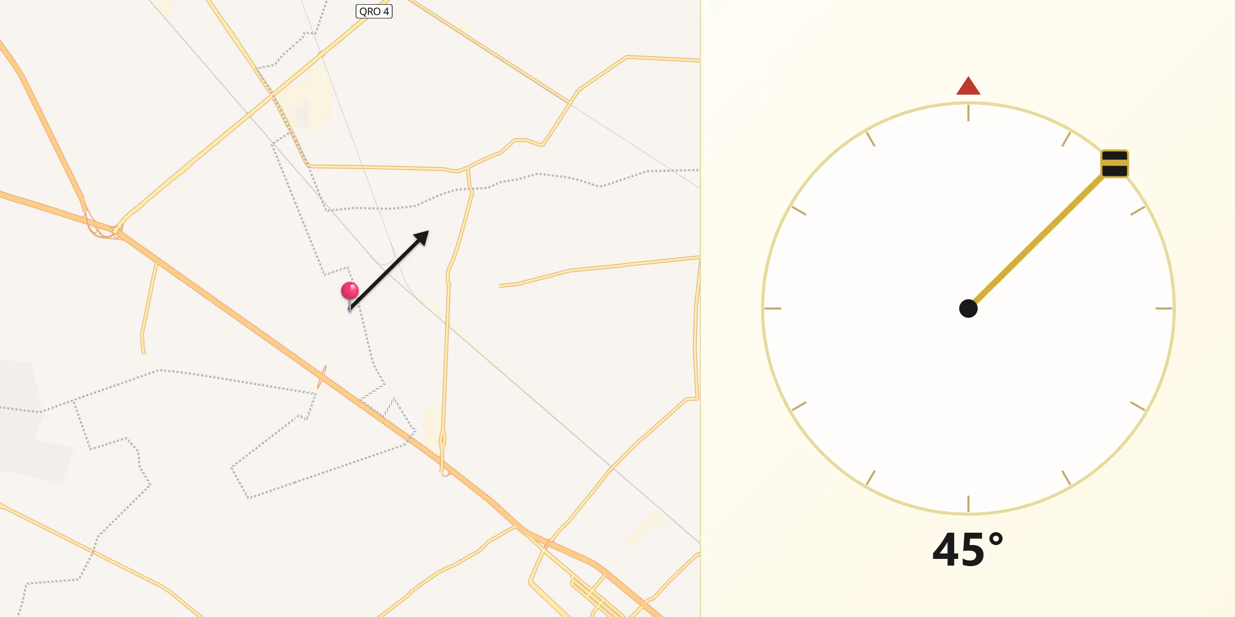 Dirección de la Qibla desde Calamanda