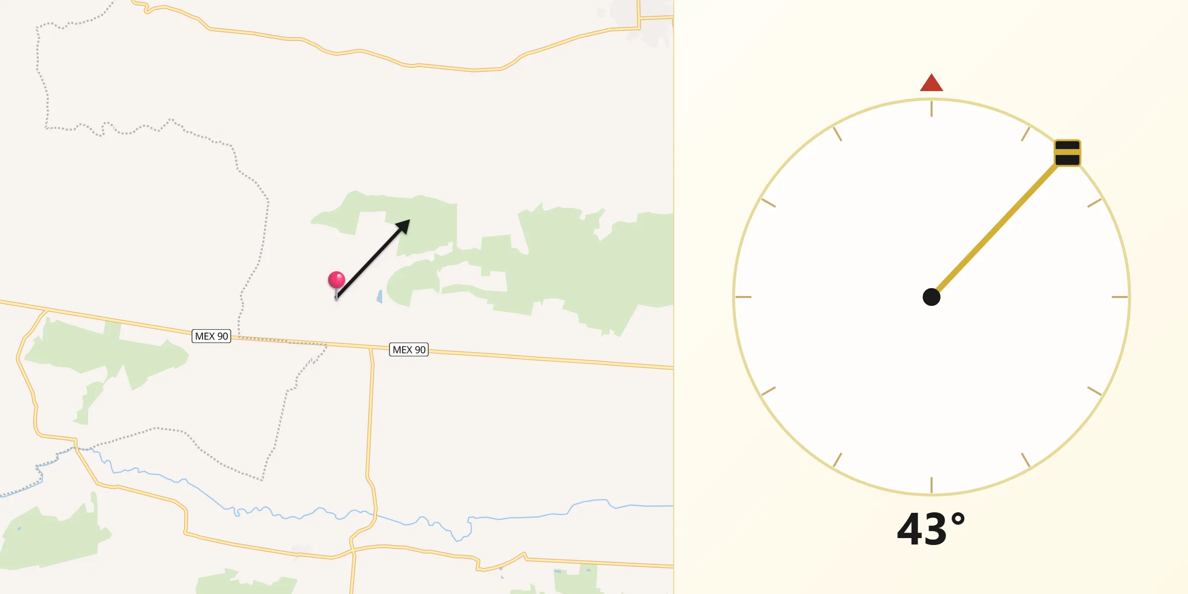 Dirección de la Qibla desde San Antonio