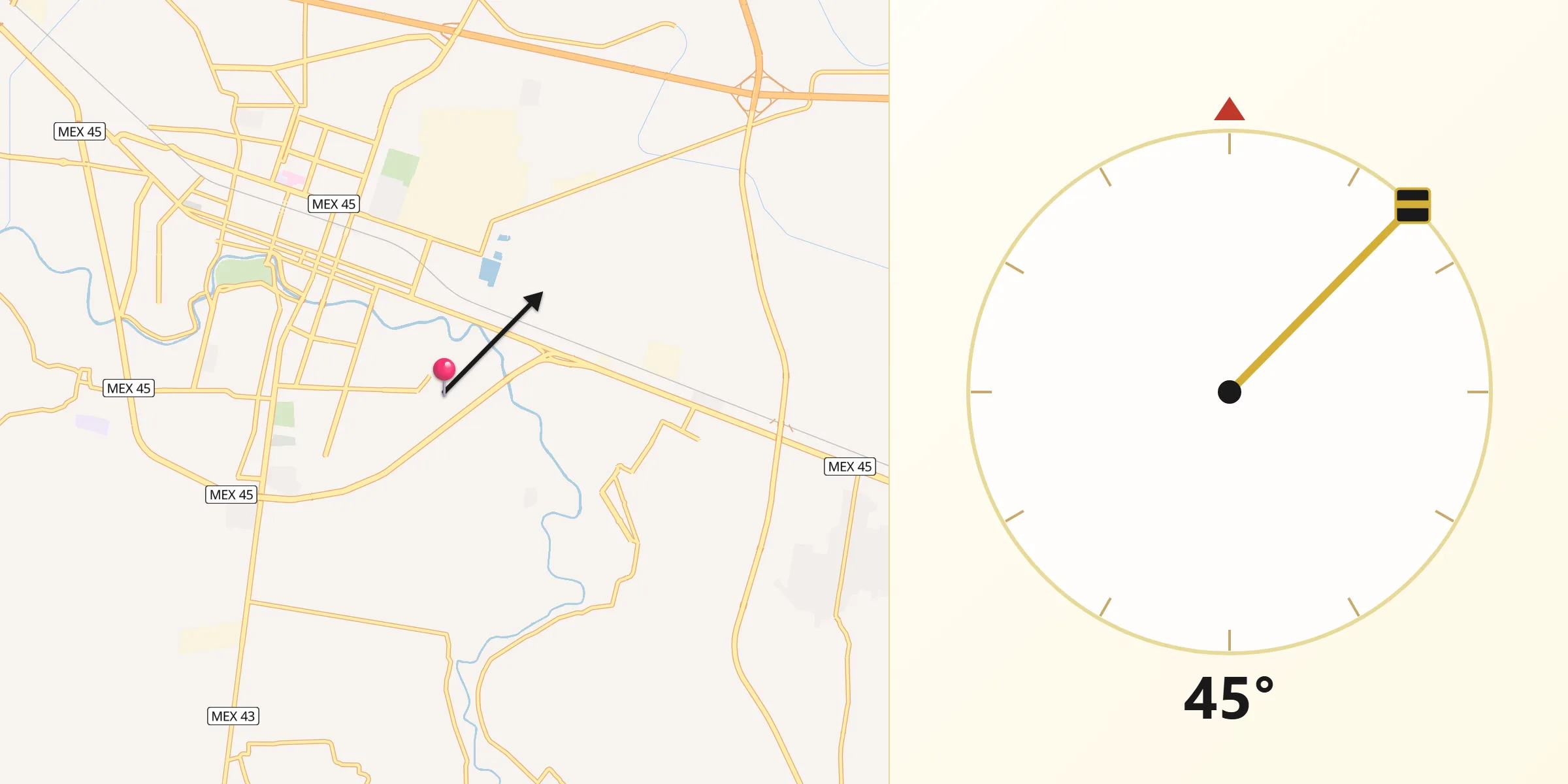 Dirección de la Qibla desde La Luz
