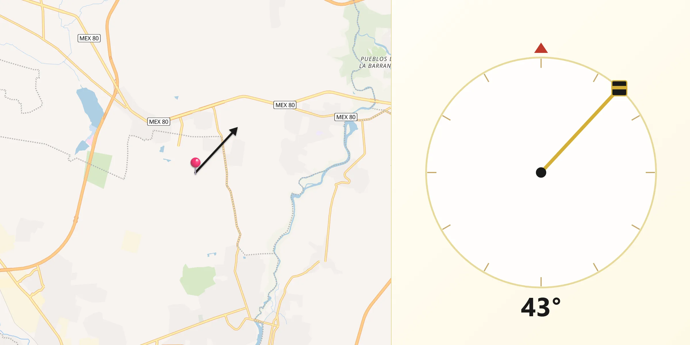Dirección de la Qibla desde Centro de Readaptación Social